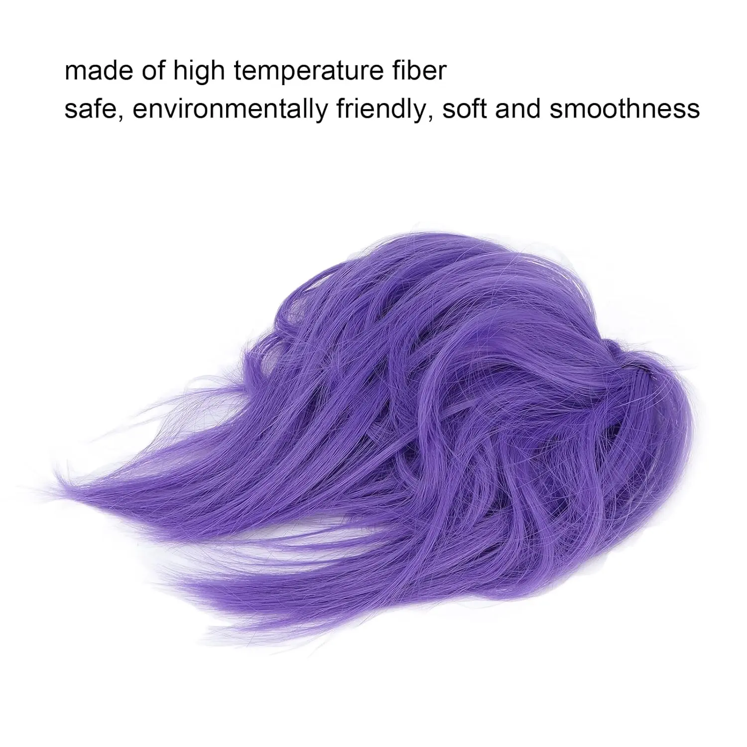 A purple messy bun hairpiece adds volume and fullness to a woman's updo, creating an elegant and stylish look for daily wear or special occasions.