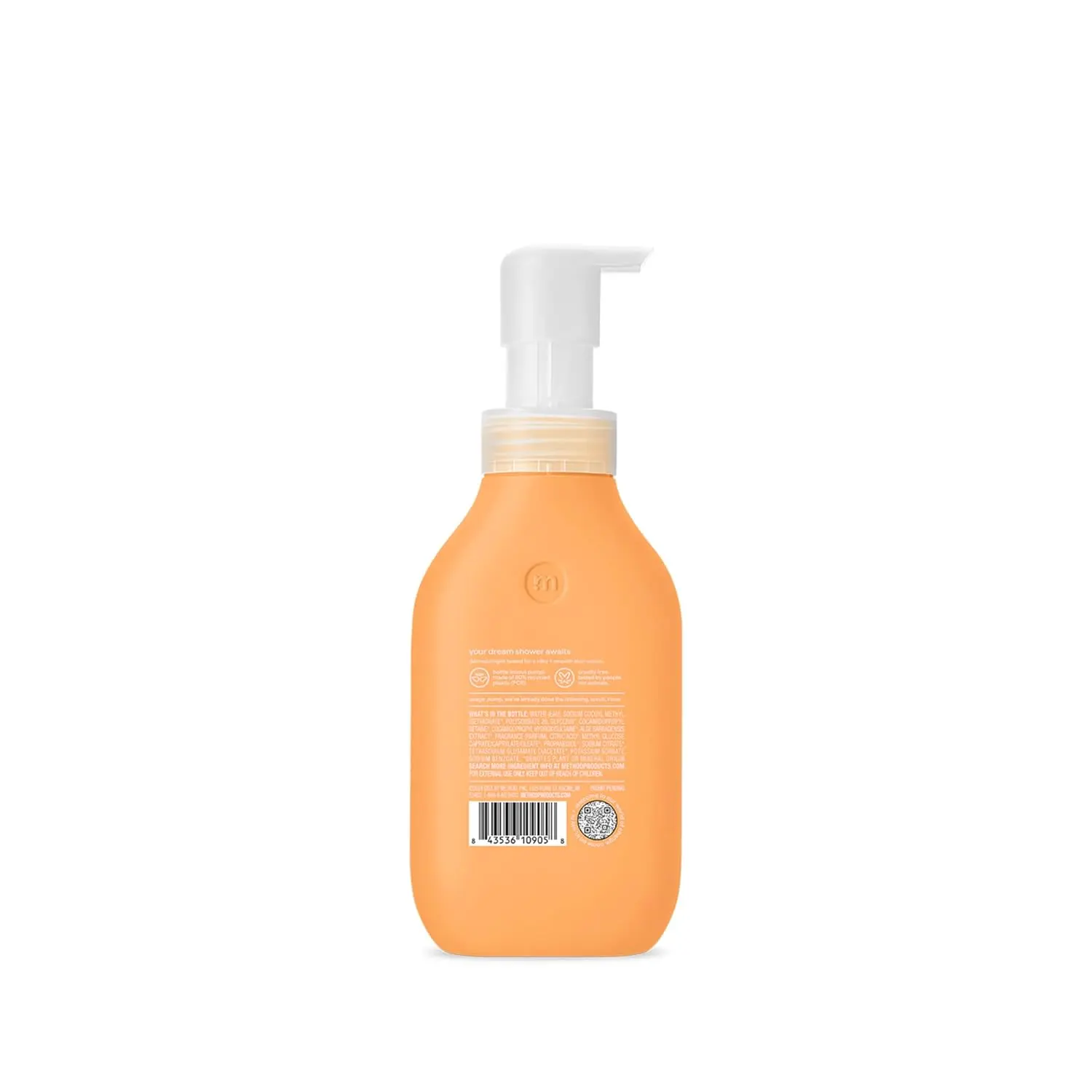Method Dream Foam body wash with vetiver and amber scent gently cleanses and hydrates skin for up to 12 hours.