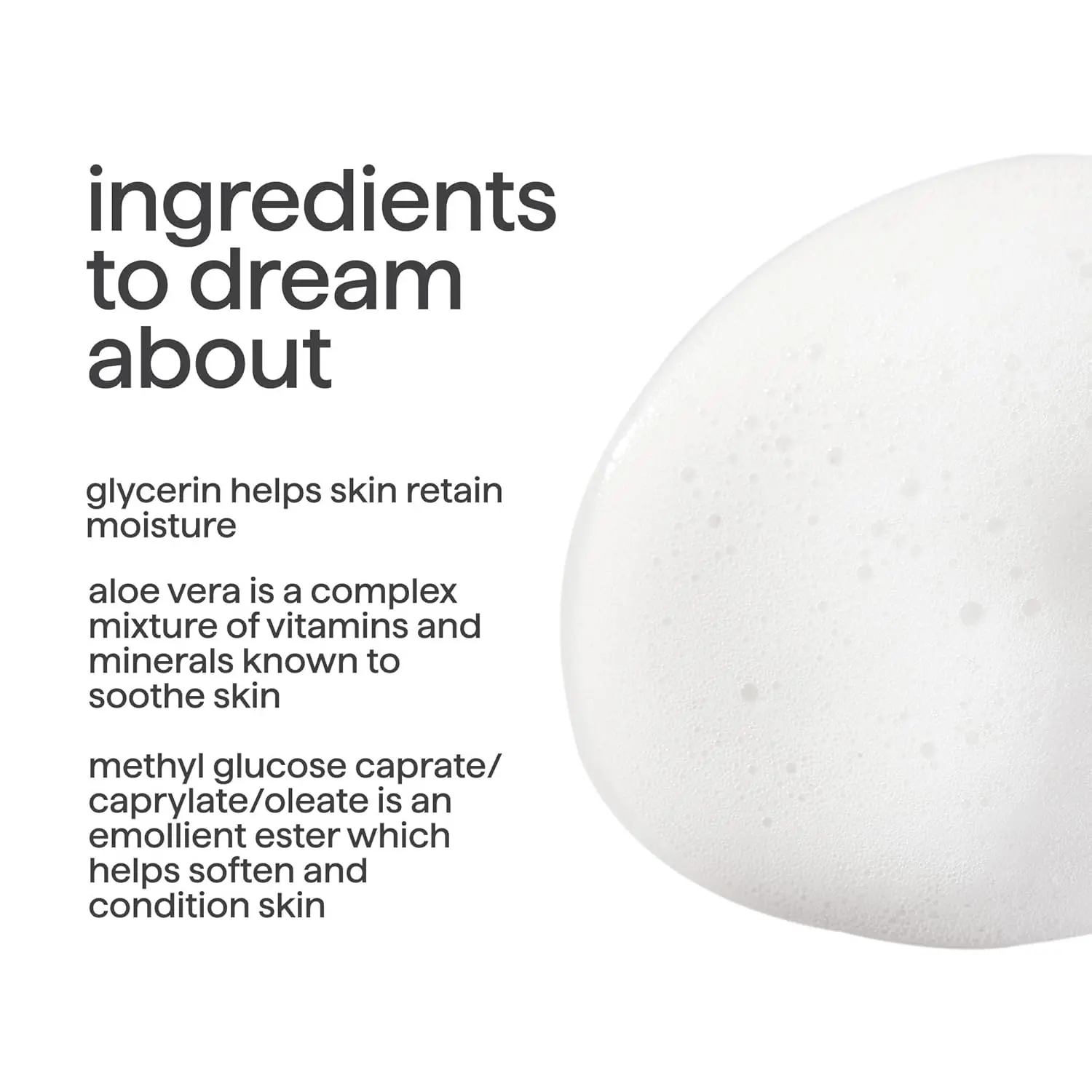 Method Dream Foam body wash with vetiver and amber scent gently cleanses and hydrates skin for up to 12 hours.