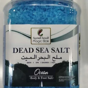 A 3 KG bag of MG Ocean Freeze bath salt, a blue bathwater additive perfect for a spa-like foot soak.