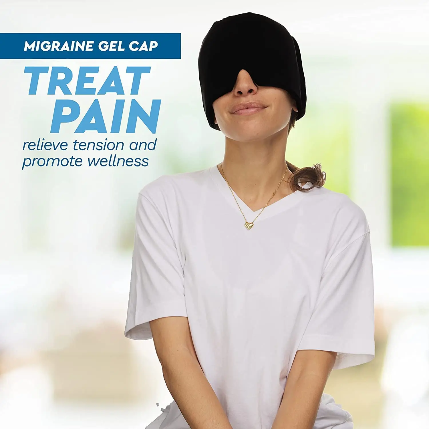 Soothe pounding headaches and migraine pain with this cooling migraine relief hat providing 360-degree head coverage for sinus and stress relief.