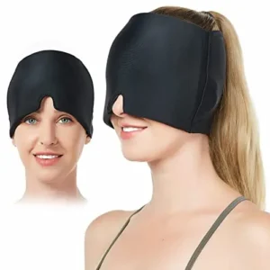 The migraine relief ice hat provides soothing cold compression to alleviate headache and eye puffiness.