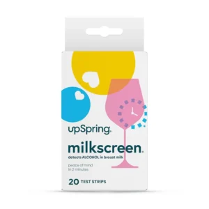 UpSpring Milkscreen test strips quickly and accurately detect alcohol in breast milk, giving breastfeeding moms peace of mind in just 2 minutes.