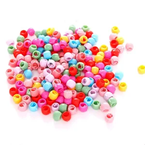 A colorful assortment of 100 mini hair claw clips, including yellow, green, red, purple, blue, and orange, ideal for creating cute and bright hairstyles for little girls, but adult supervision is needed due to small parts.