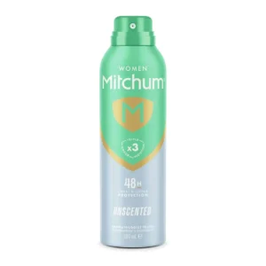 Mitchum Women's Unscented Aerosol Deodorant offers 48-hour sweat and odor protection using triple odor defense technology and leaves no white residue.