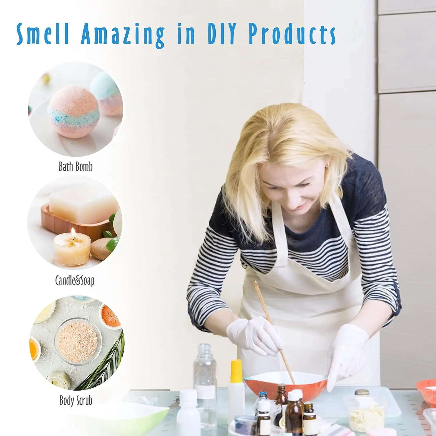 MitFlor beach fragrance oil set with six unique scents evokes the feeling of summer with coastal linen, ocean mist and other aromatherapy essential oils, perfect for diffusers, candle making, and soap making.