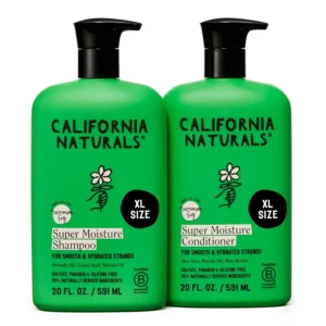 California Naturals shampoo and conditioner set hydrates dry, damaged hair with natural, vegan, and cruelty-free ingredients for healthy, shiny results.