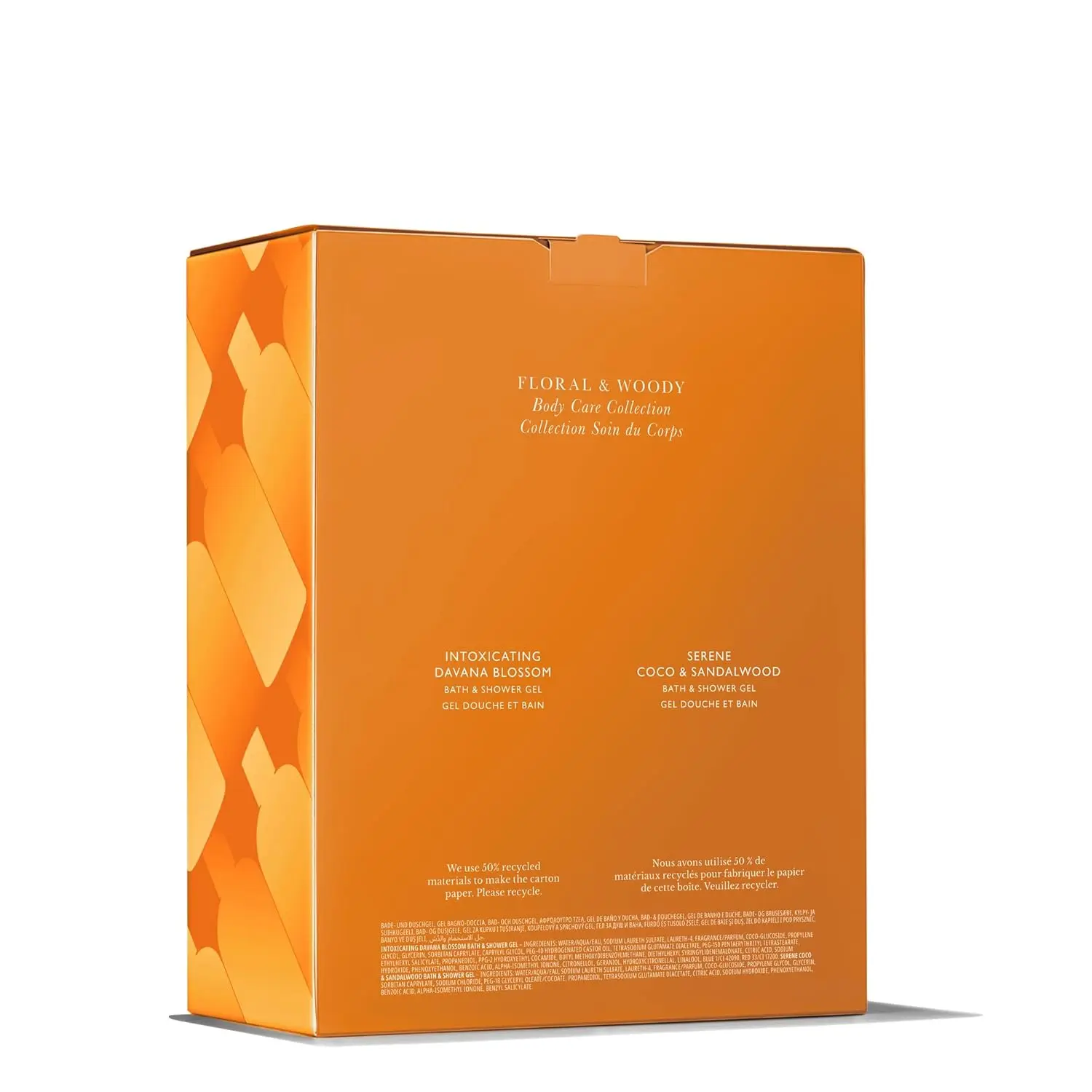 This Molton Brown gift set features two luxurious bath and shower gels, Davana Blossom and Coco & Sandalwood, offering a dreamy bathing experience with sweet floral and woody notes.