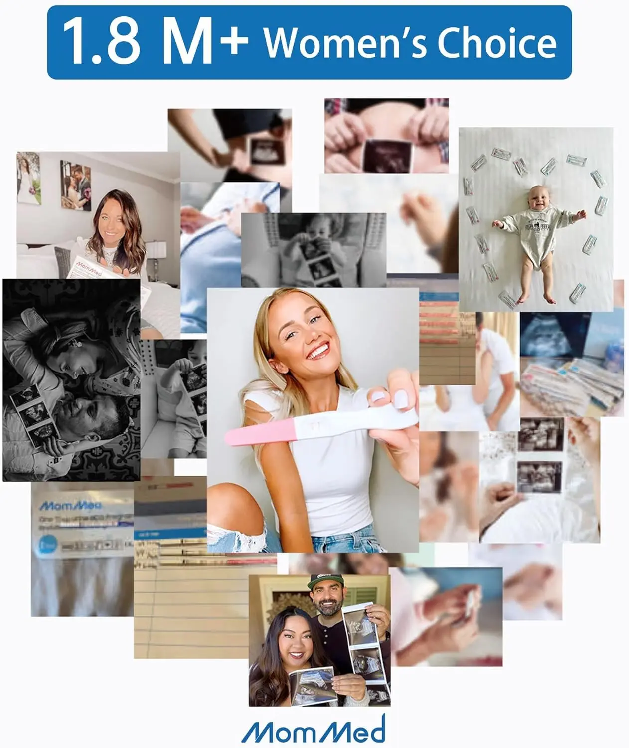MomMed pregnancy test strips provide early detection with over 99% accuracy and include free urine cups for easy and hygienic home use.