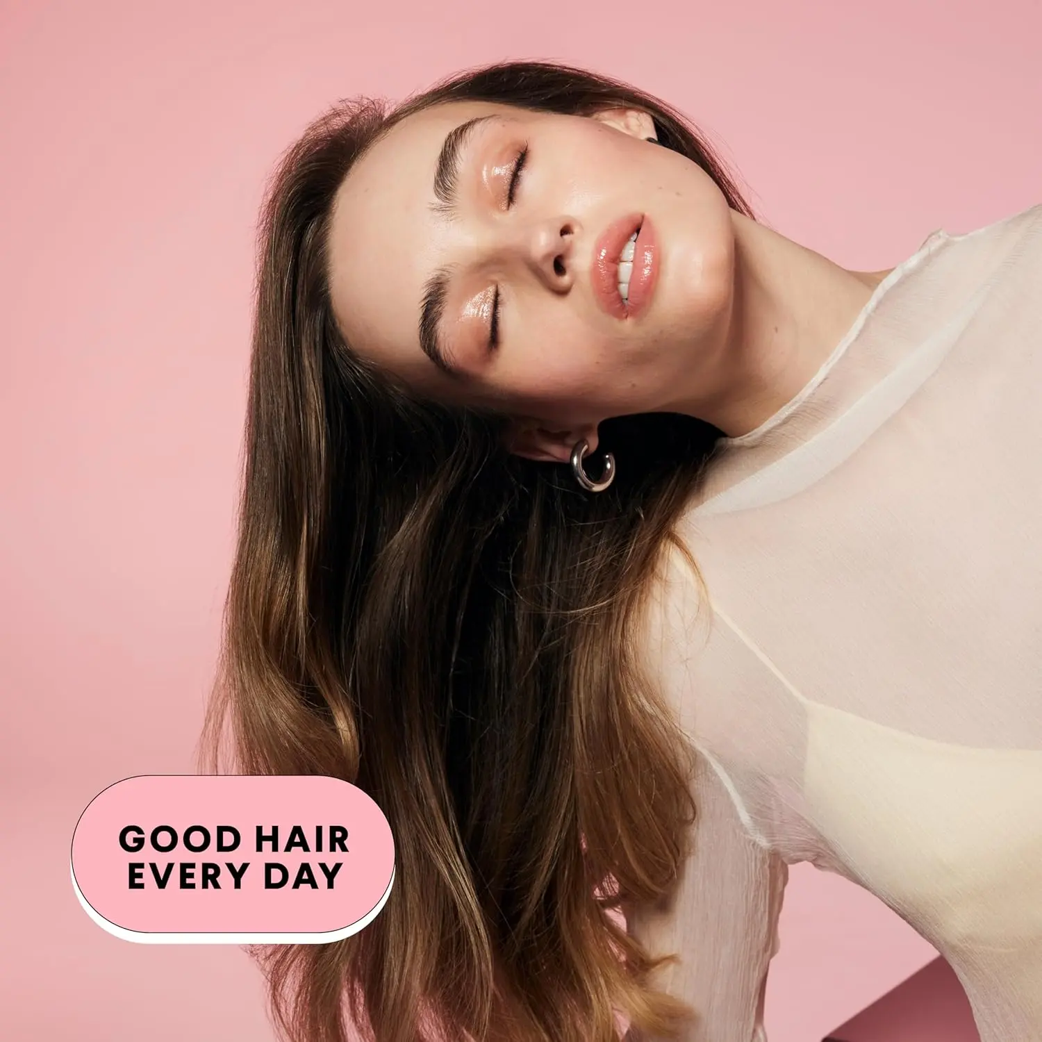 MONDAY Moisture shampoo and conditioner set for dry, stressed, coily and curly hair, in 100% recyclable pink bottles, enriched with coconut oil, rice protein, shea butter and vitamin E, and certified cruelty-free.