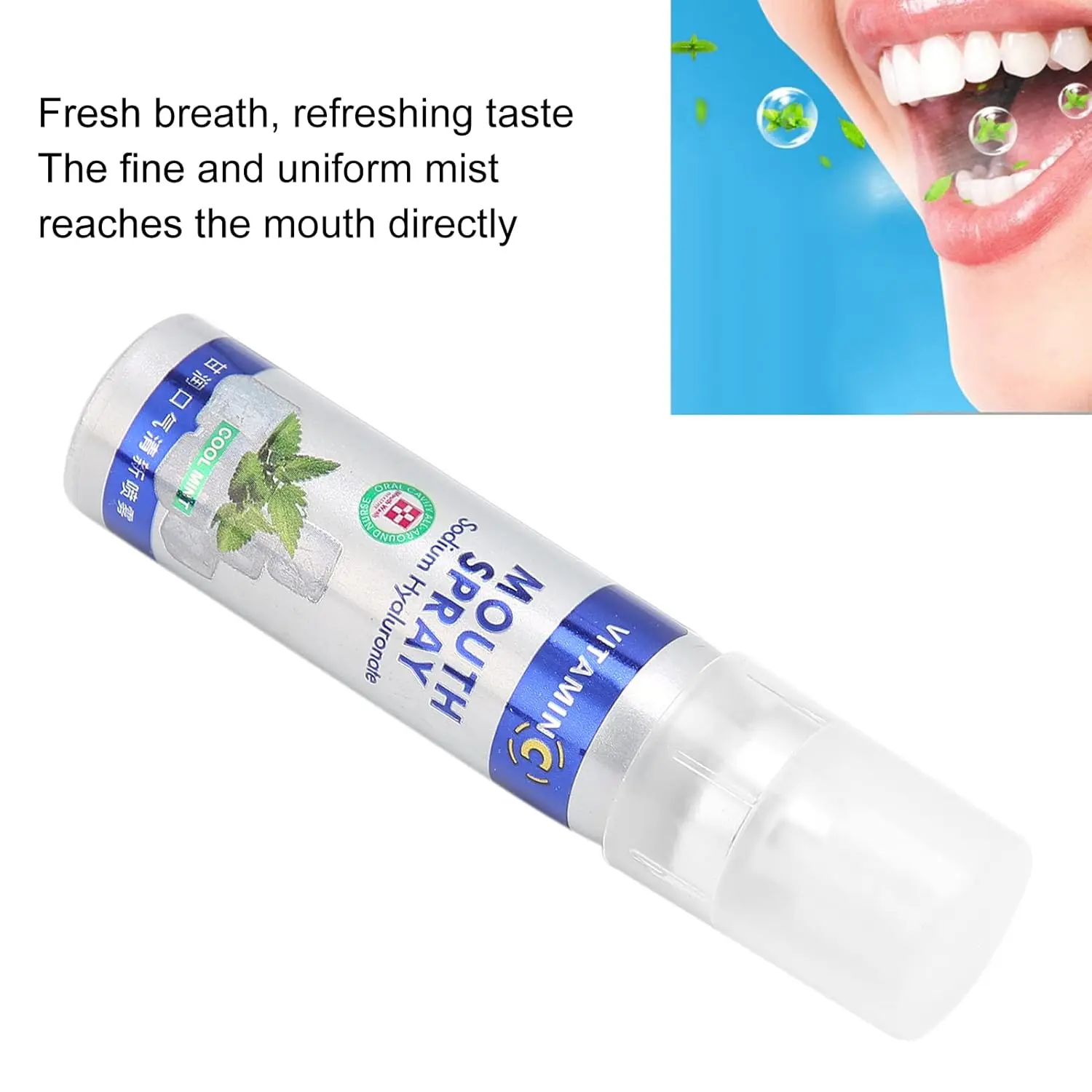 This mouth freshener spray uses a micro-atomizing nozzle to deliver a long-lasting fresh breath, perfect for travel, work, and dates.