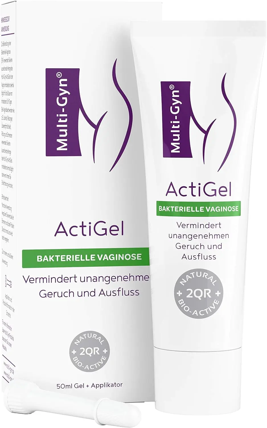 Three tubes of Multi-Gyn Actigel for treating bacterial vaginosis, vaginal discomfort, unpleasant odour, itch and irritations.