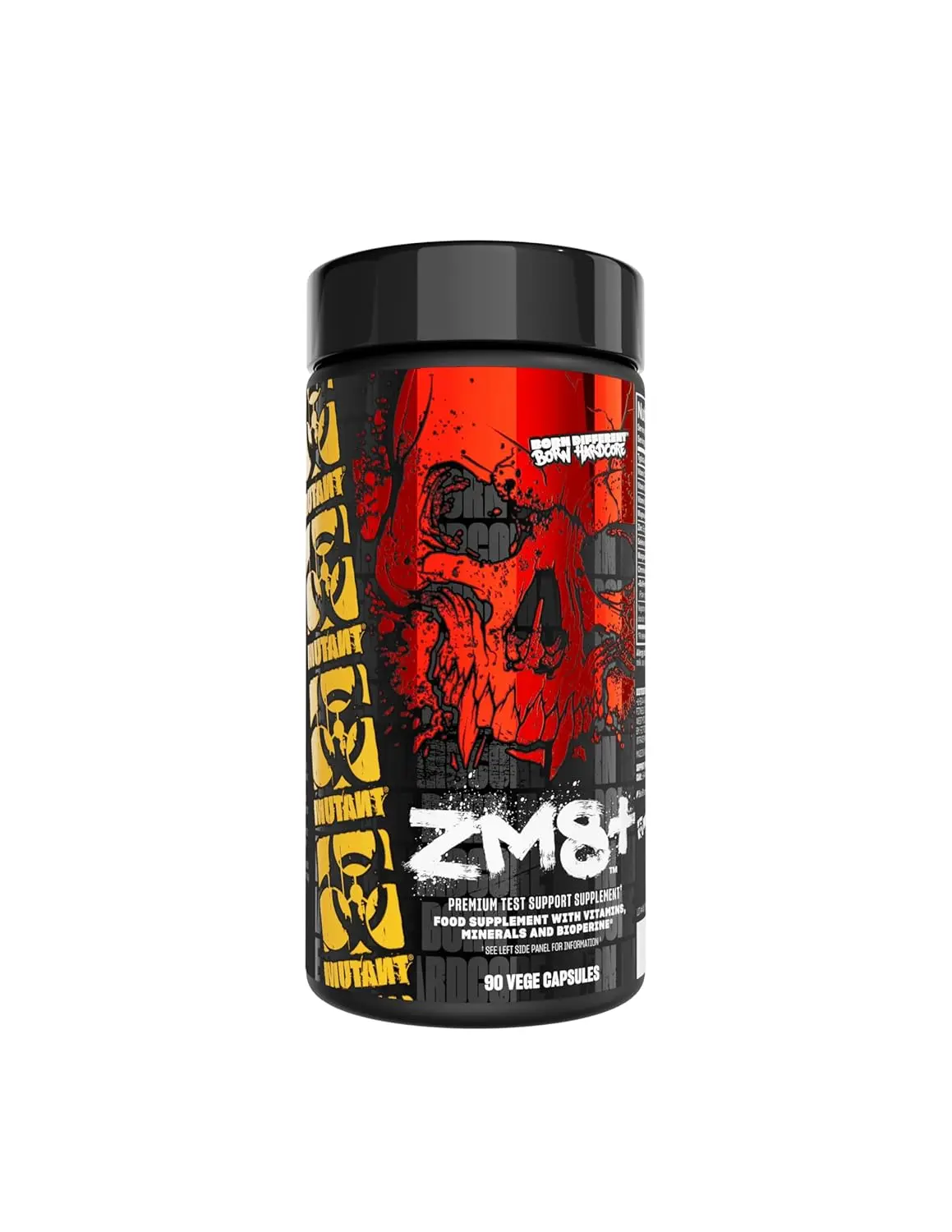 This is a bottle of MUTANT CORE SERIES ZM8+ dietary supplement containing 90 capsules.