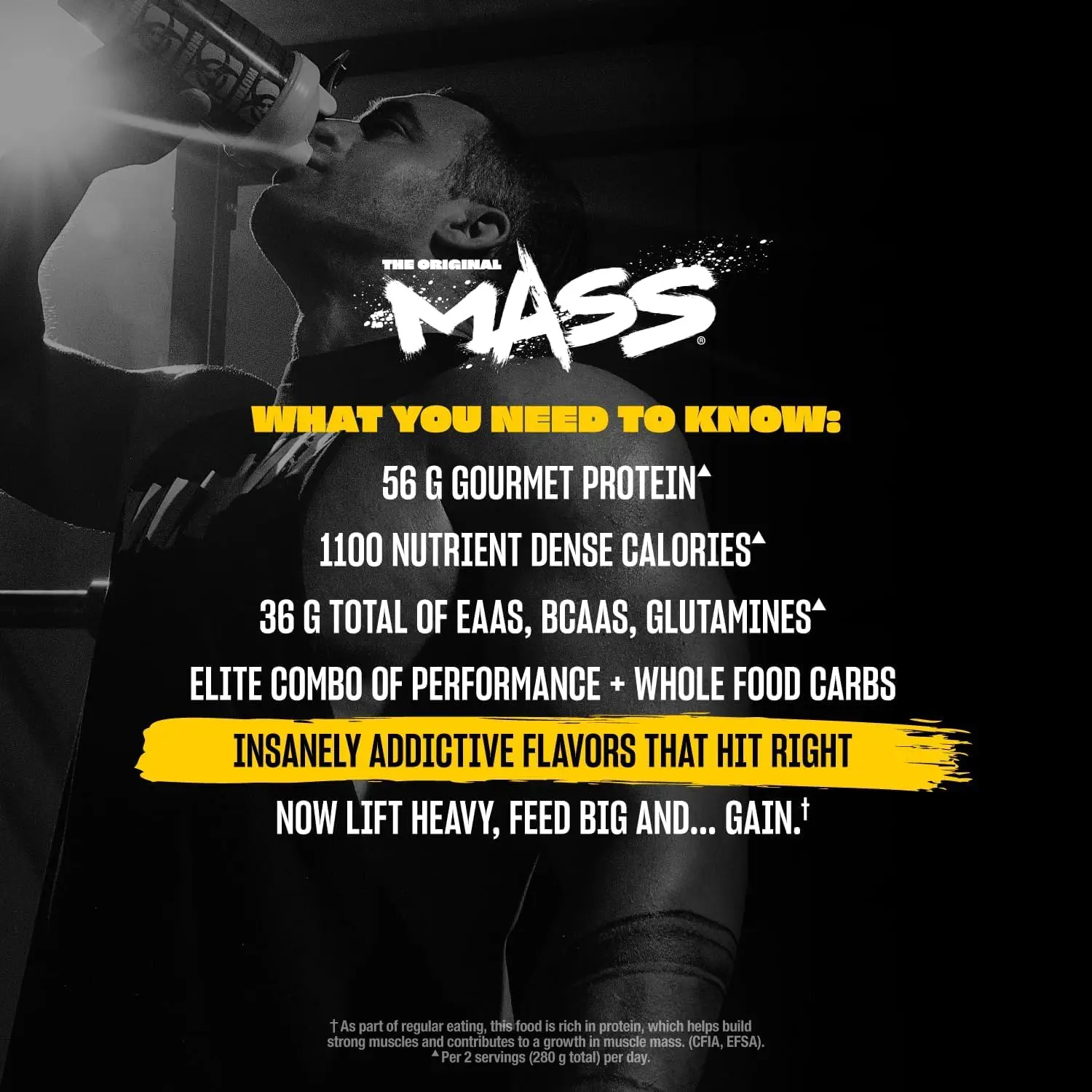 This image showcases a 6.8KG bag of Mutant Mass Vanilla Ice Cream flavored weight gainer supplement.