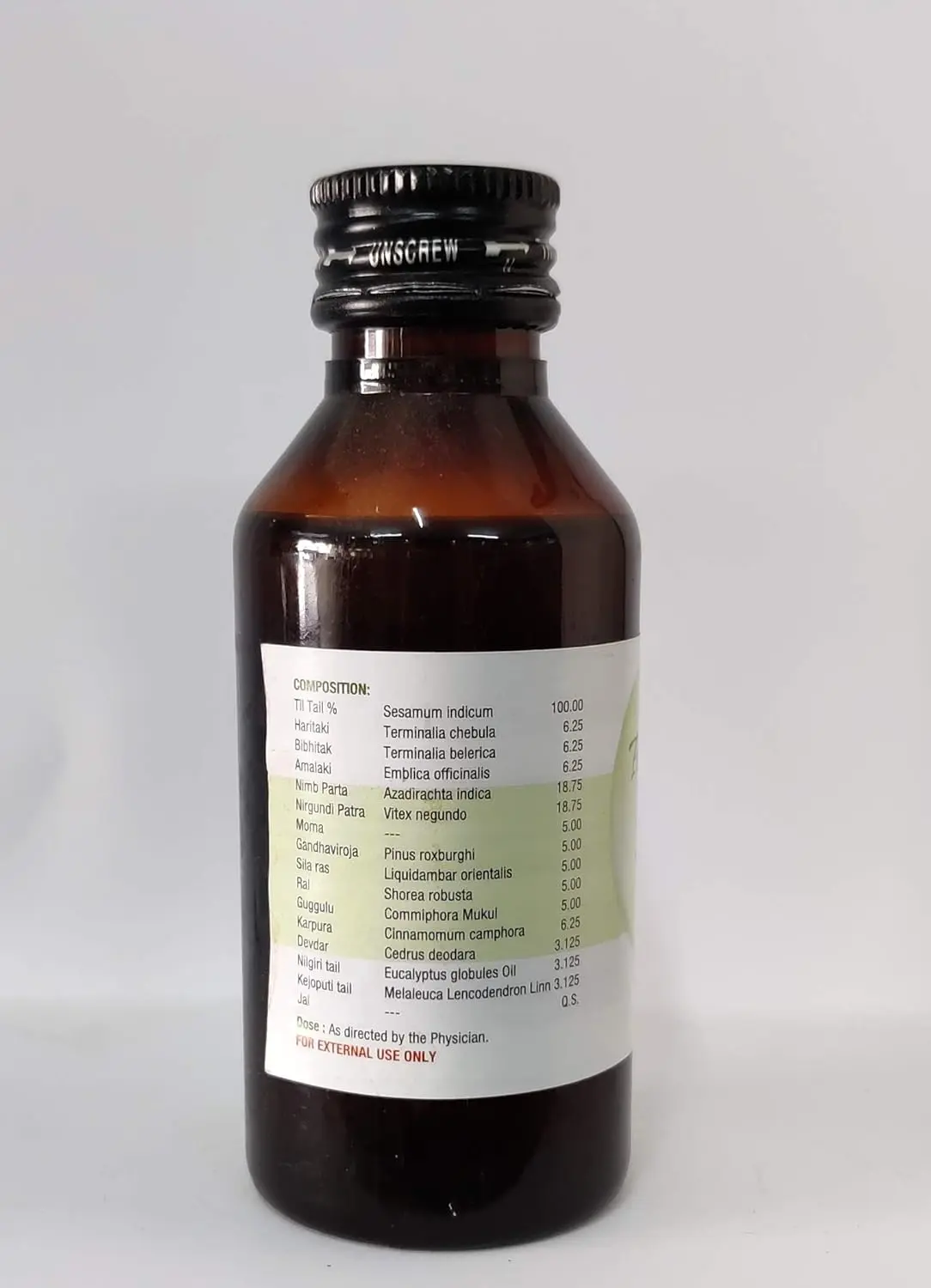 Two bottles of Nagarjun Panchgun Tailam, each containing 100ml of the herbal oil.