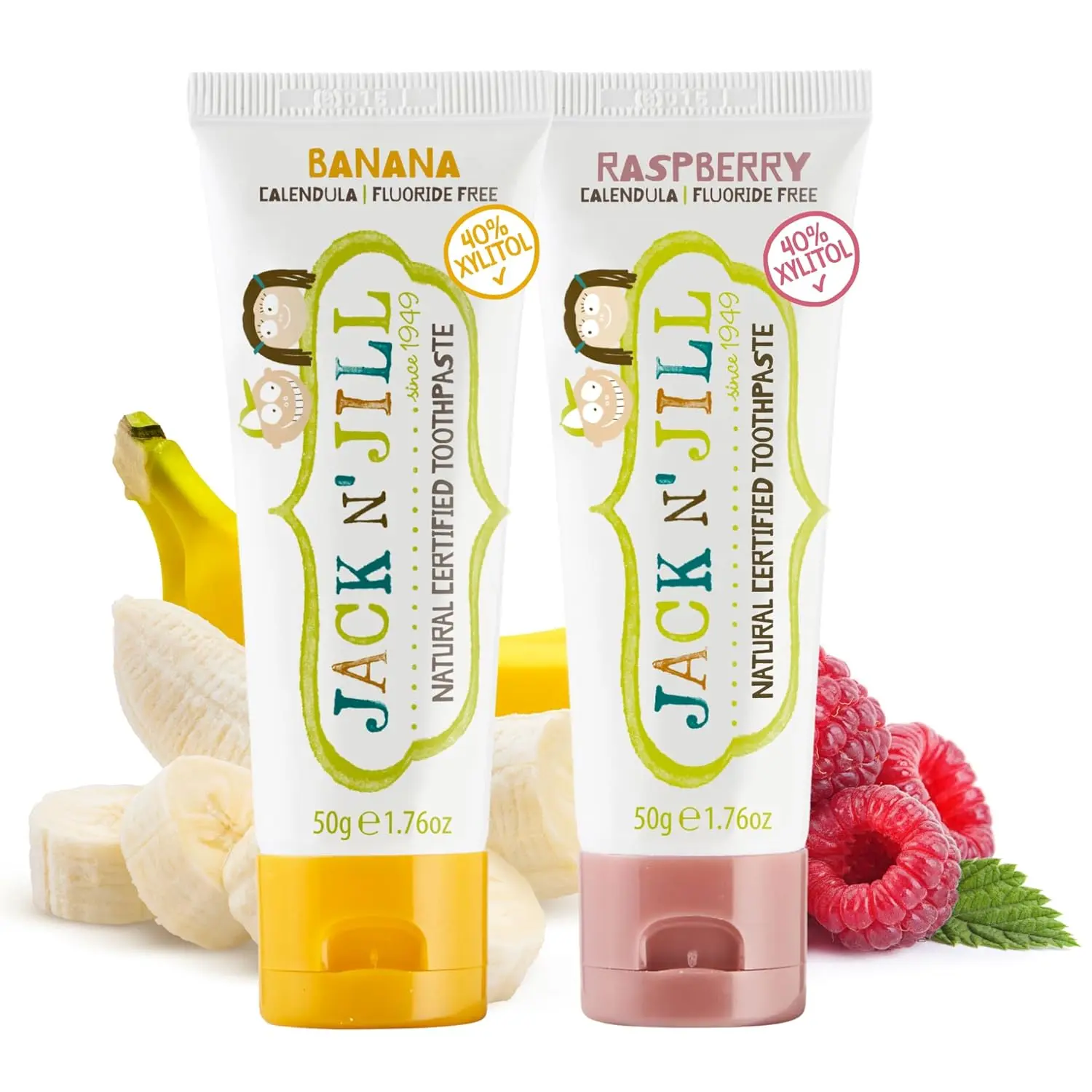 Jack N' Jill fluoride-free banana flavored toothpaste made with natural and organic ingredients is safe for babies and kids to swallow, promoting healthy oral hygiene habits from 6 months old.