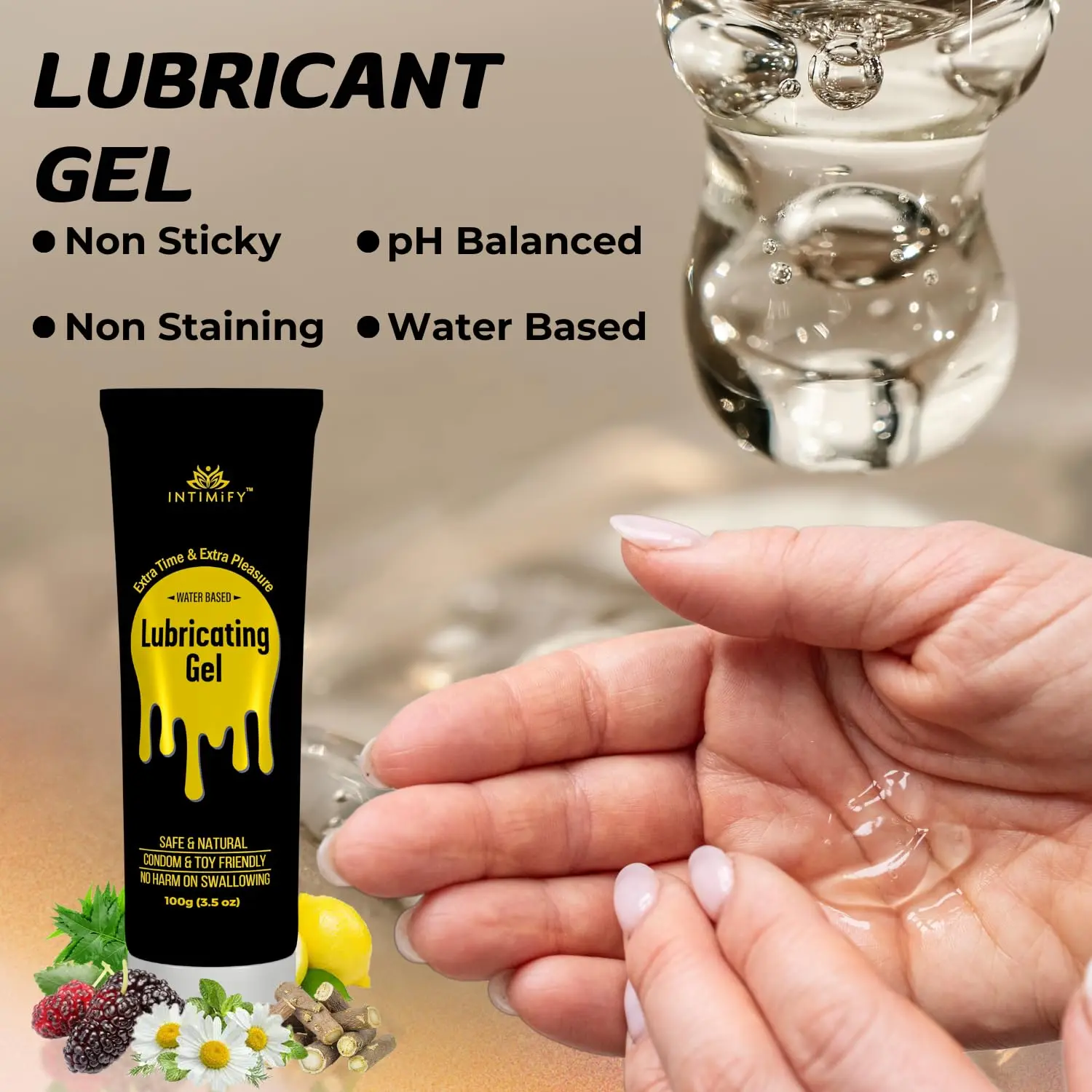 All natural Ayurvedic lubricating gel, specifically designed for men's intimate use.