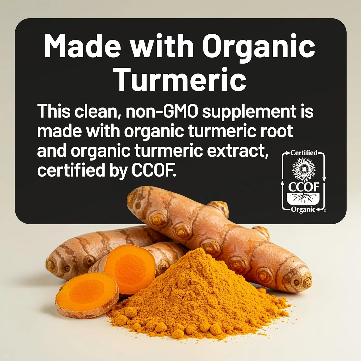 NatureWise organic turmeric curcumin supplement with black pepper extract for enhanced absorption and joint support, certified by CCOF.
