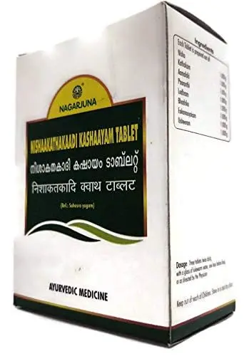Nagarjuna Nishakathakadi Kashayam tablets used to treat complications and provide multiple health benefits.