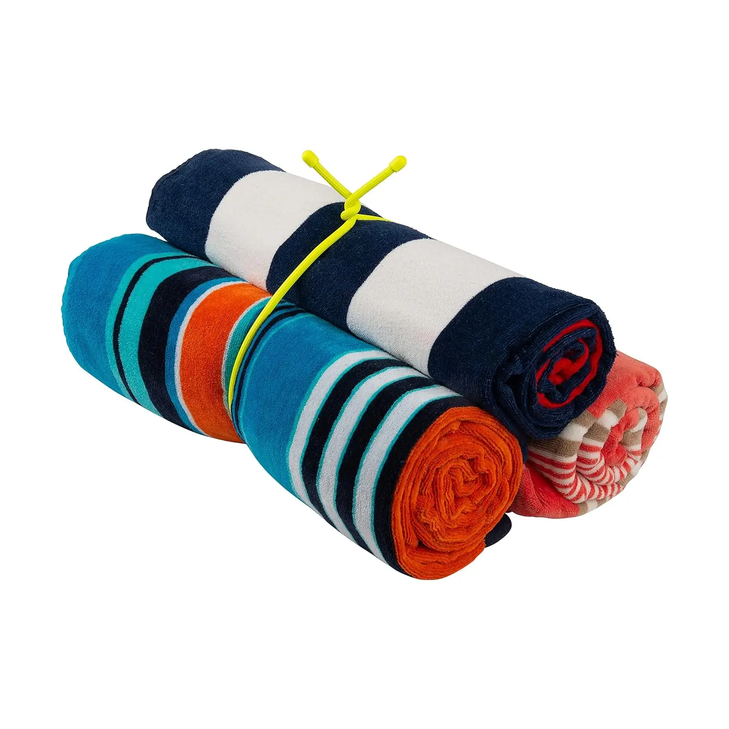 This image shows a two-pack of neon yellow 32-inch Nite Ize Gear Ties, durable and reusable twist ties with a strong wire inside for thousands of uses at home, on trips, and on boats.