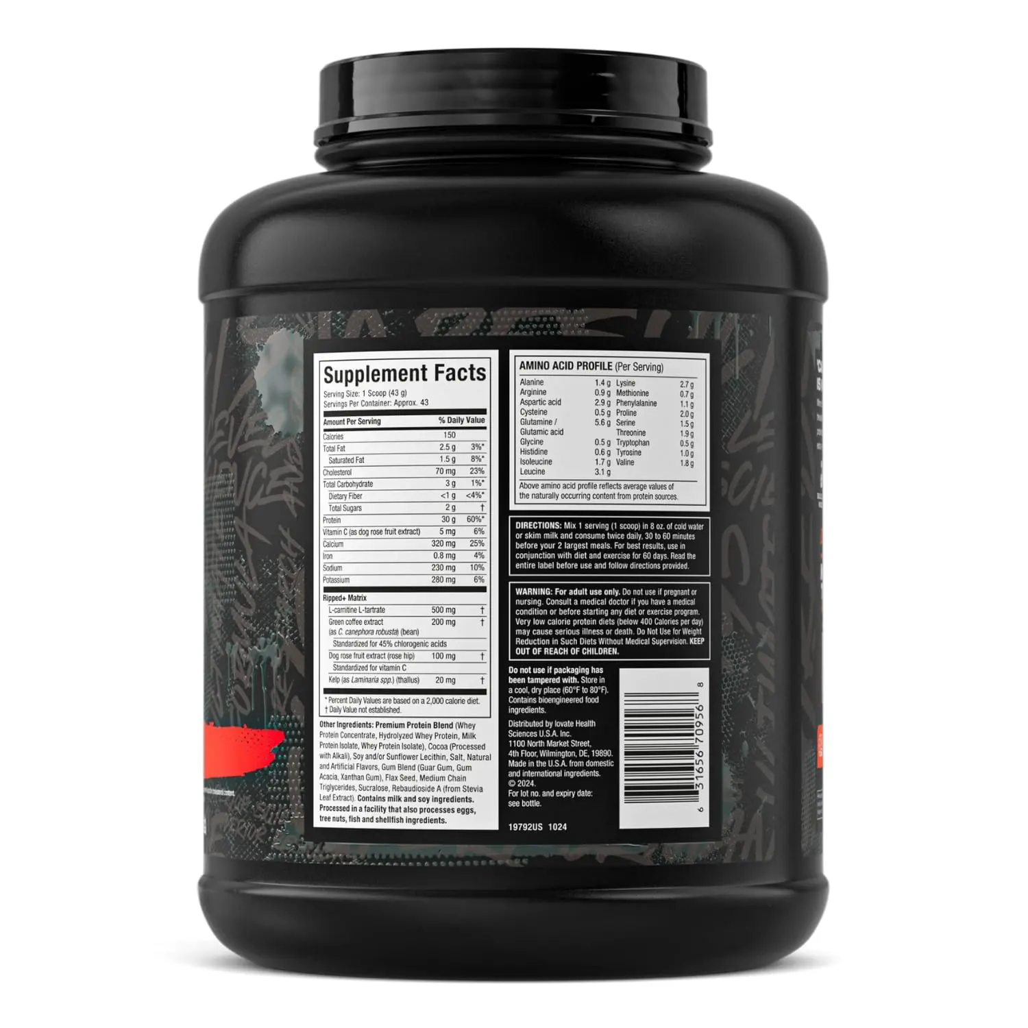 MuscleTech Nitro-Tech Ripped whey protein powder in Chocolate Fudge Brownie flavor supports lean muscle building and weight management with 30 grams of protein per serving.