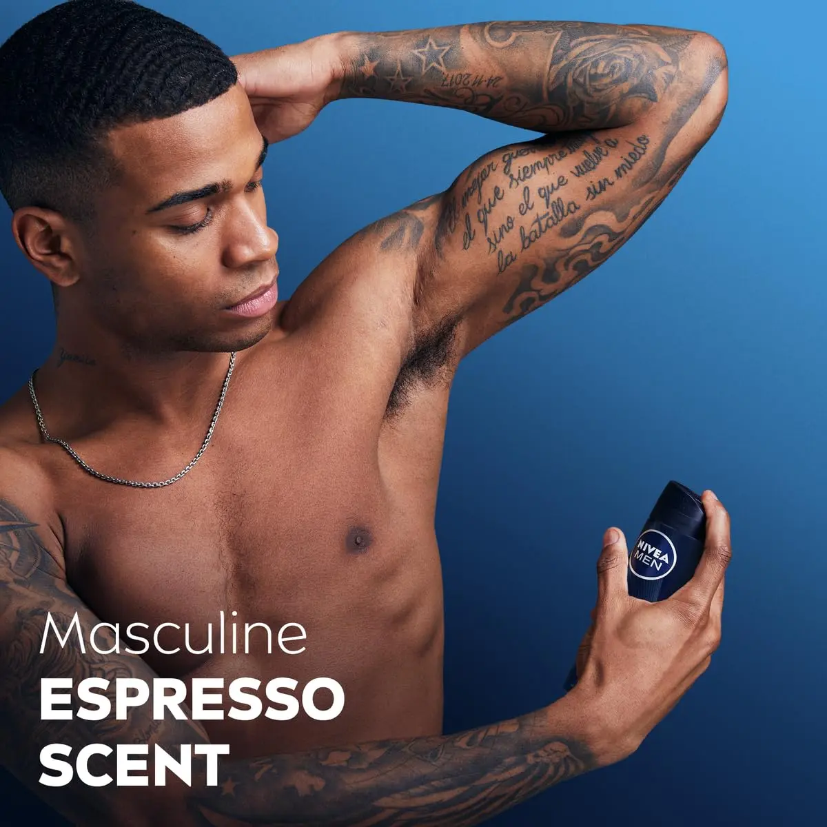 NIVEA Men DEEP Black Carbon antiperspirant spray provides 72-hour protection against sweat and odor with an energizing espresso scent.