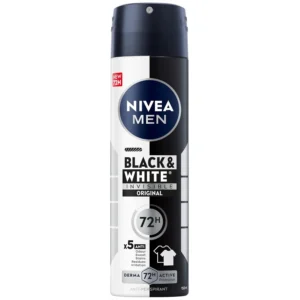 NIVEA Men Black & White Invisible Original Antiperspirant Roll-On Deodorant offers 72-hour protection against odour, sweat, stains, and irritation, keeping you fresh and confident.