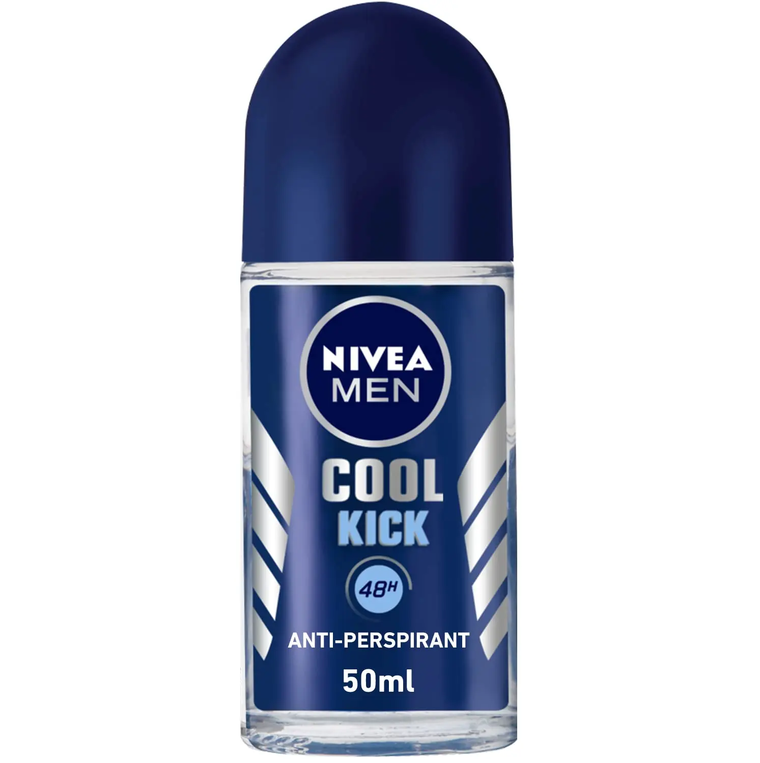 NIVEA MEN Cool Kick roll-on deodorant provides 48-hour antiperspirant protection and a refreshing masculine scent while being gentle on the skin.