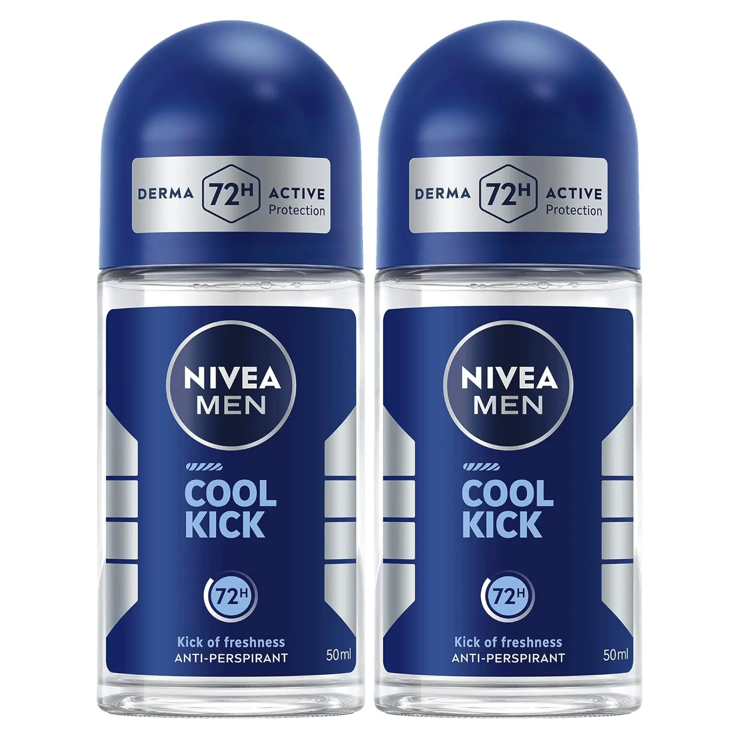 NIVEA Men Cool Kick antiperspirant spray provides 48-hour protection and a revitalizing cooling sensation with its alcohol-free formula, perfect for daily use.