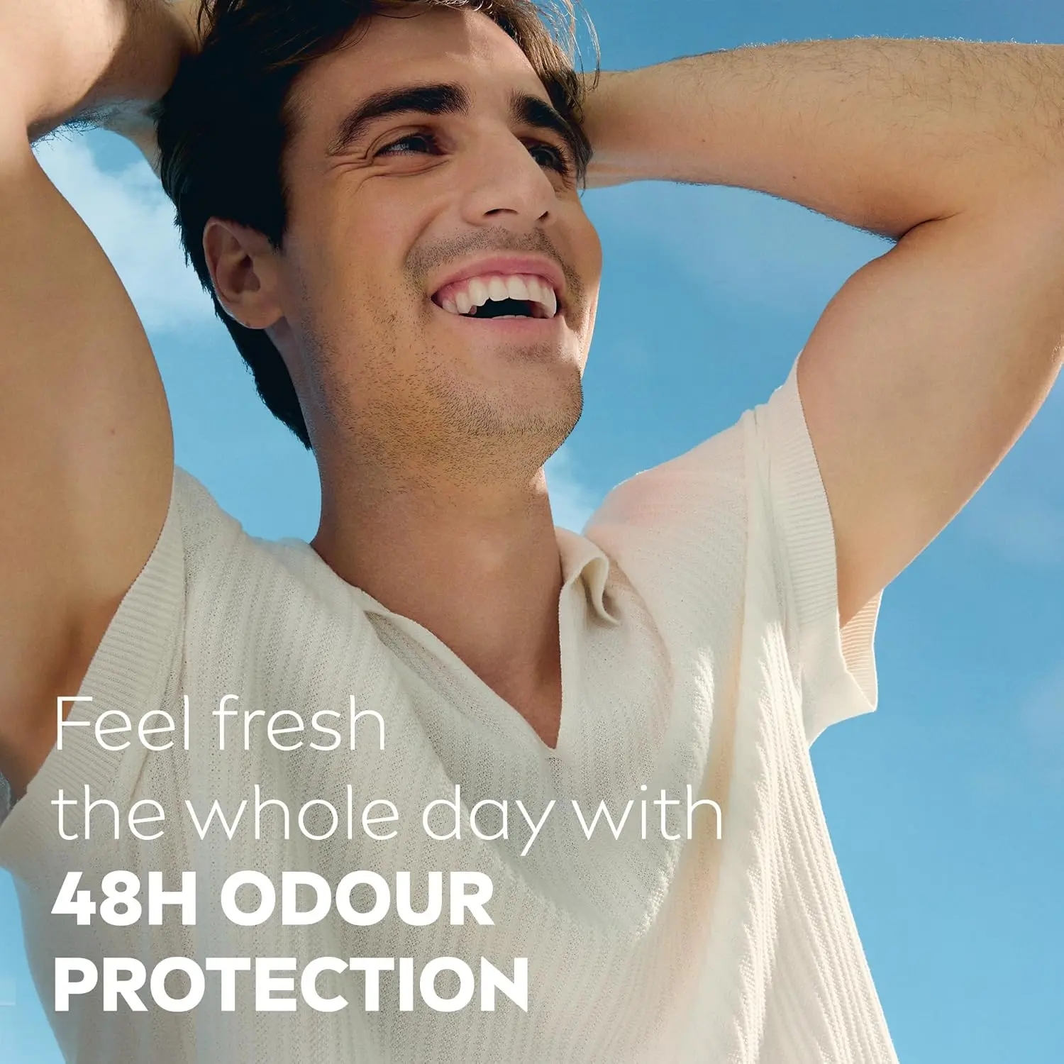 Three NIVEA MEN Fresh Active antiperspirant deodorant sprays for body odor protection with a fresh scent.