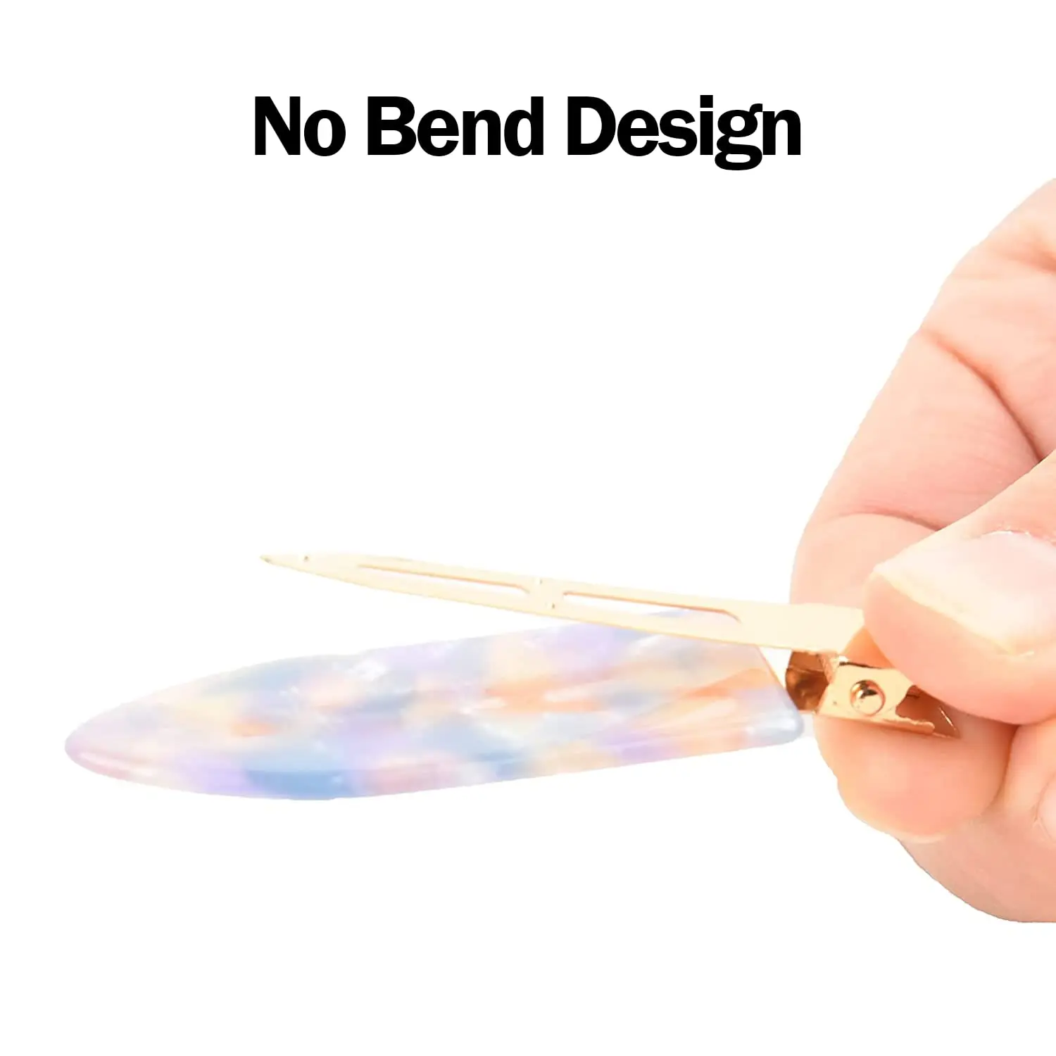 A set of no bend hair clips in gradient colors, perfect for styling bangs without leaving creases or marks in your hair.