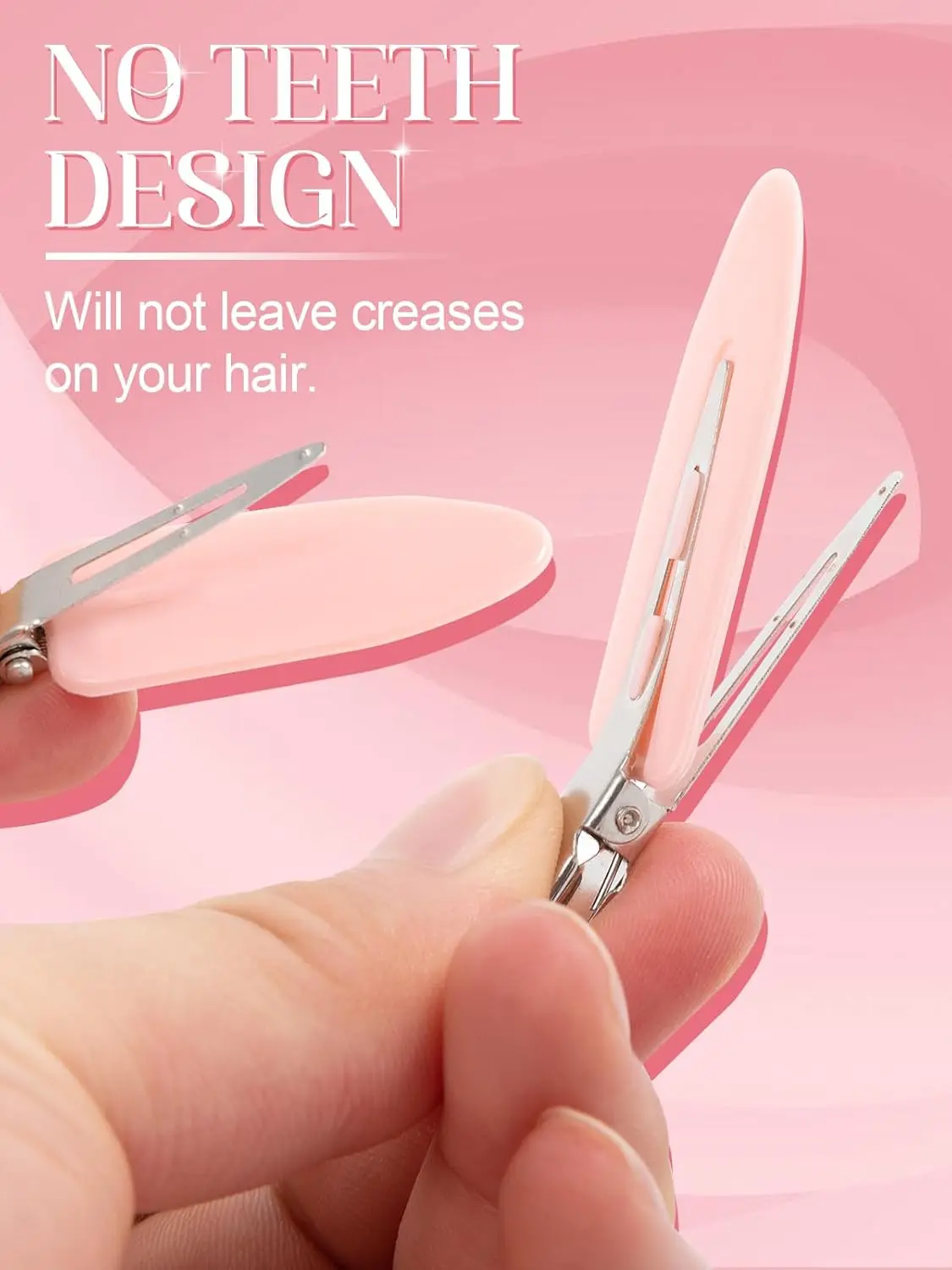 This set includes 36 no bend hair clips in pink, black, and white, perfect for styling bangs and preventing creases in your hair while doing makeup.