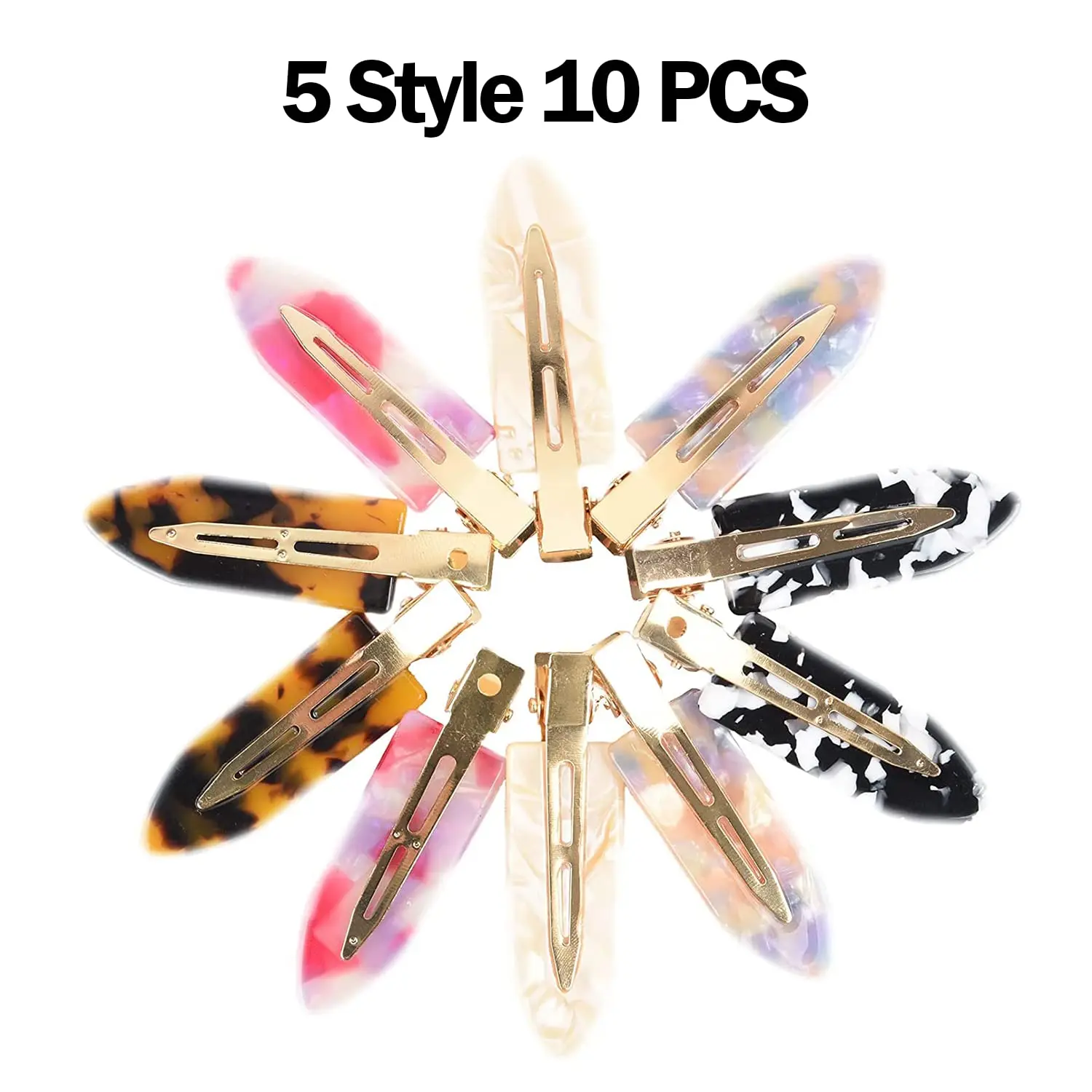 A set of no bend hair clips in gradient colors, perfect for styling bangs without leaving creases or marks in your hair.