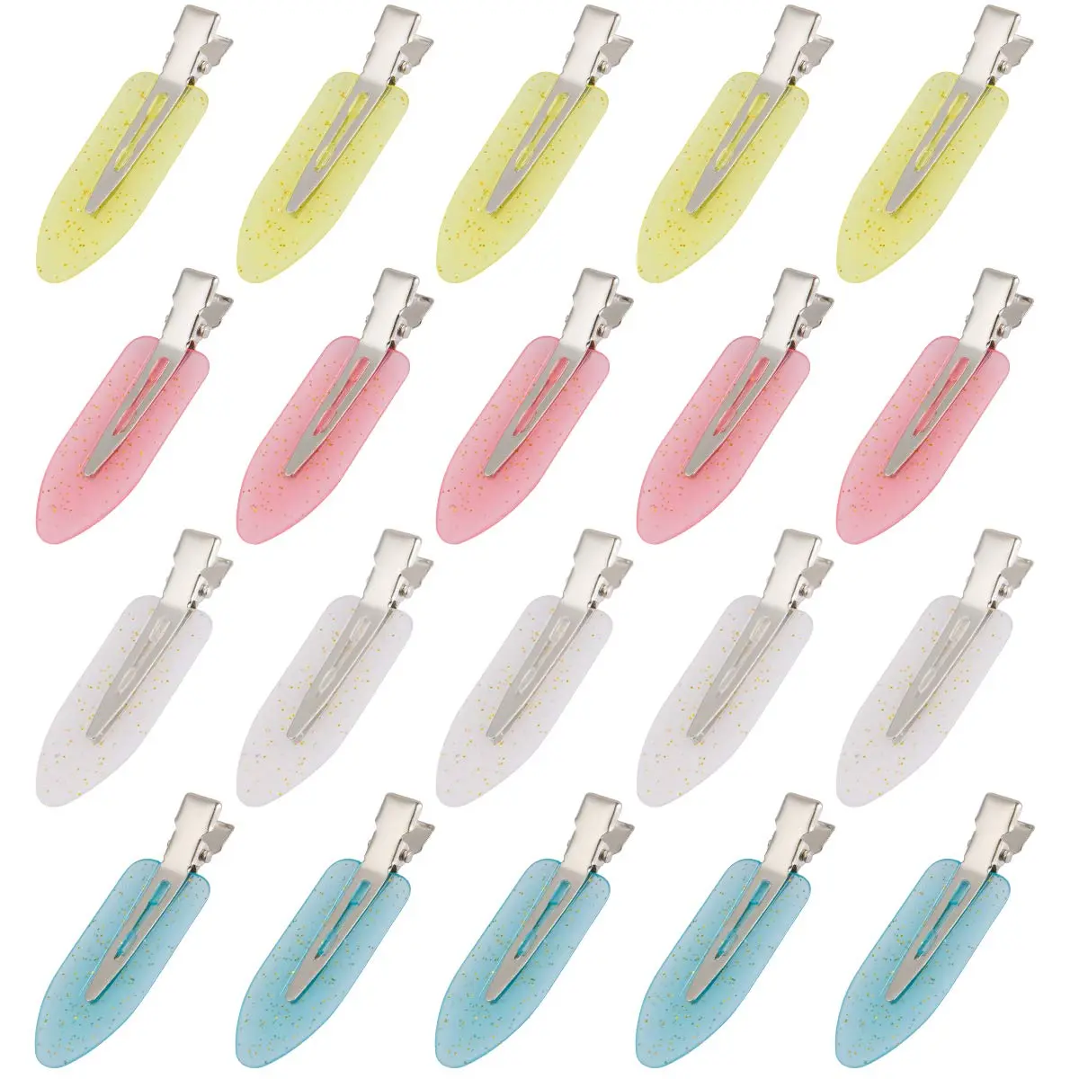 This set includes 36 no bend hair clips in pink, black, and white, perfect for styling bangs and preventing creases in your hair while doing makeup.