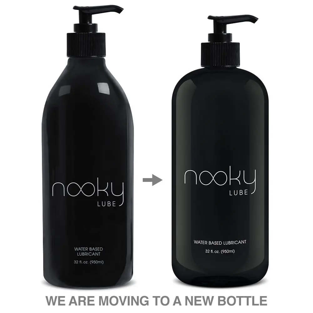 A 32oz bottle of Nooky Lube, a water-based personal lubricant made in the USA for men and women.