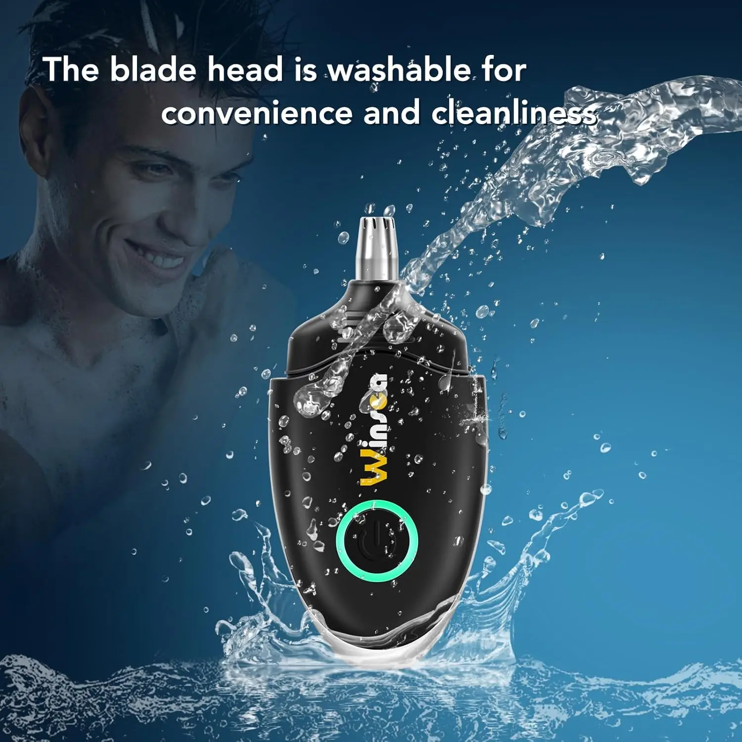 This USB rechargeable nose and ear hair trimmer features a waterproof design and high-precision blades for safe and efficient grooming for both men and women.