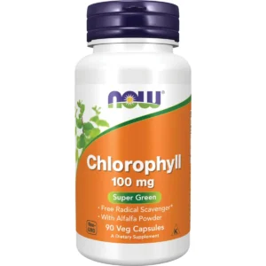 Now Foods Chlorophyll capsules support detoxification and neutralize free radicals for internal deodorizing.