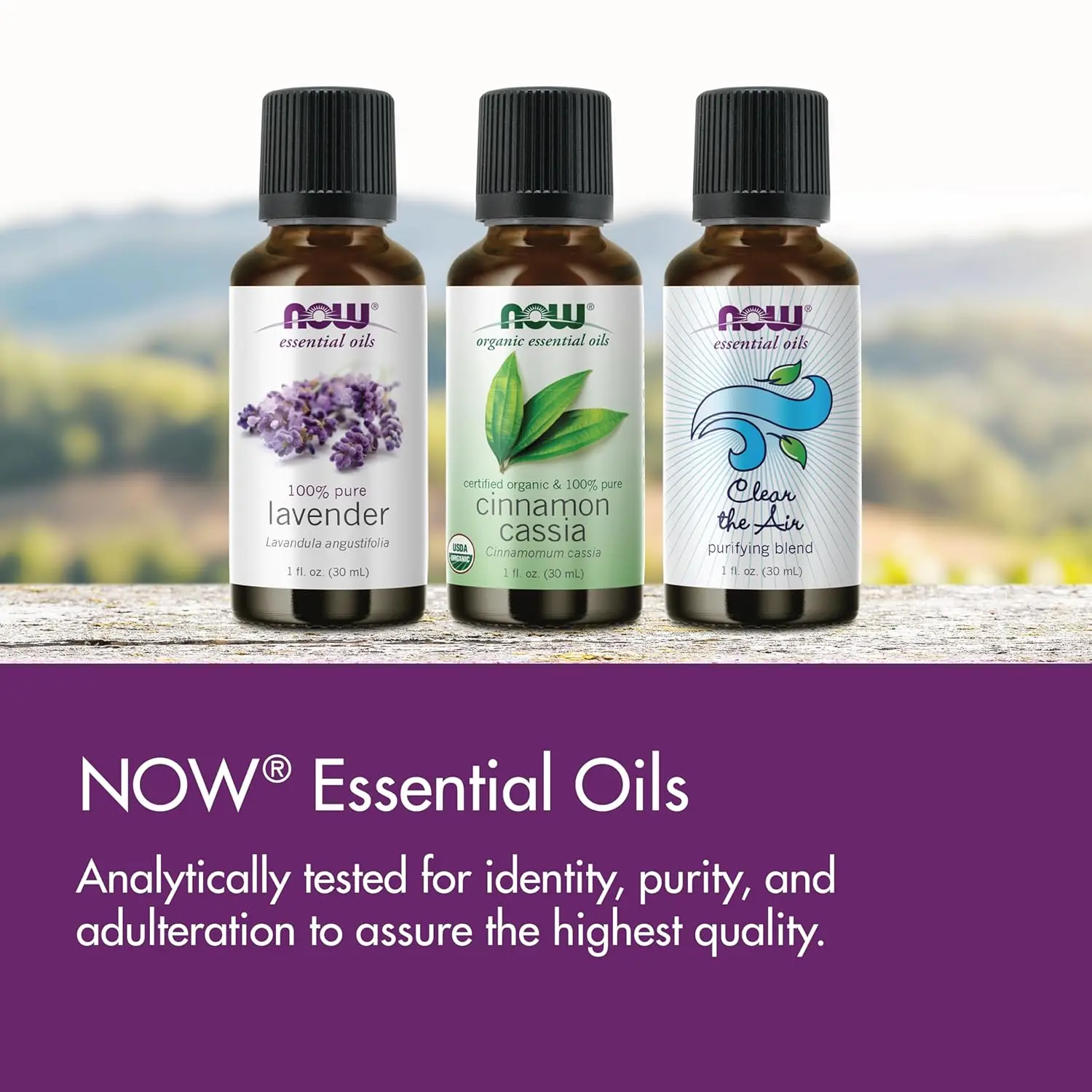 A four fluid ounce bottle of Now Foods Citronella Essential Oil, steam distilled from Cymbopogon Winterianus, known for its pungent, musky, and citrus-like aroma, and its clarifying, freshening, and purifying benefits.