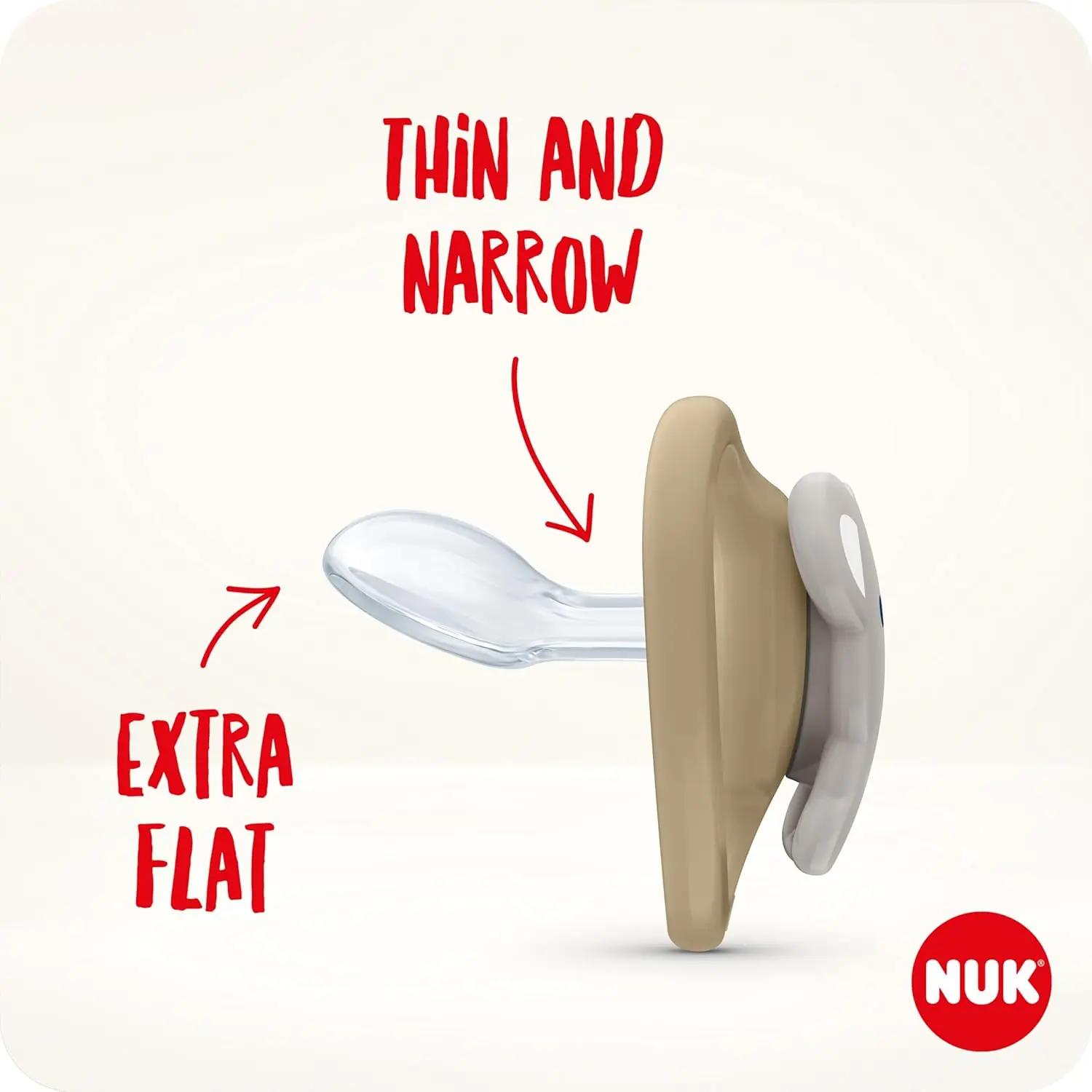 Two BPA-free NUK Space baby dummies featuring a Winnie the Pooh design, created with extra-large air openings for sensitive skin and promoting healthy oral development in babies aged 6-18 months.