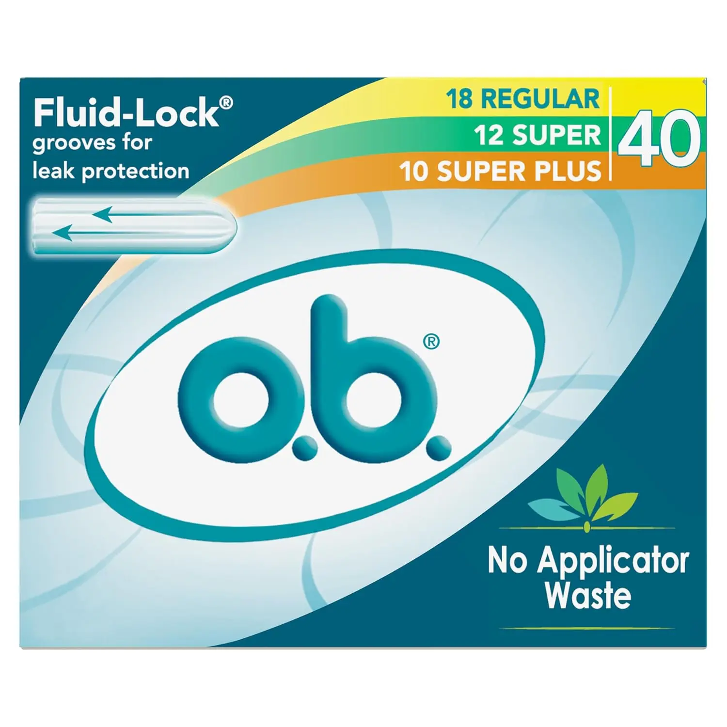 o.b. Original multi-pack tampons in regular, super, and super plus absorbencies offer locked-in leak protection with fluid-lock grooves and expand to fit your natural shape without an applicator.