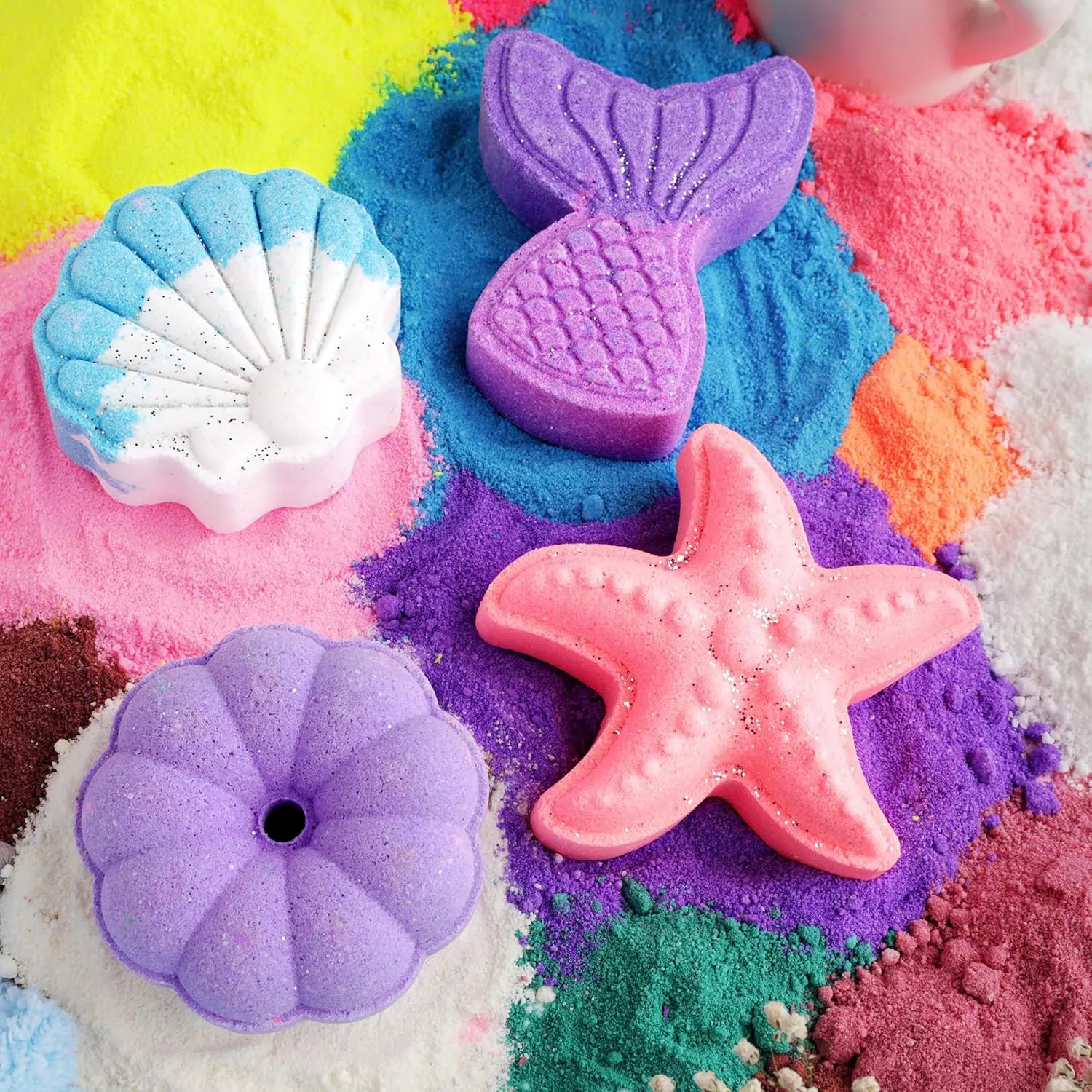 These handcrafted bath bombs offer a relaxing ocean breeze fragrance for a moisturizing and colorful bath experience, gentle and safe for all skin types.