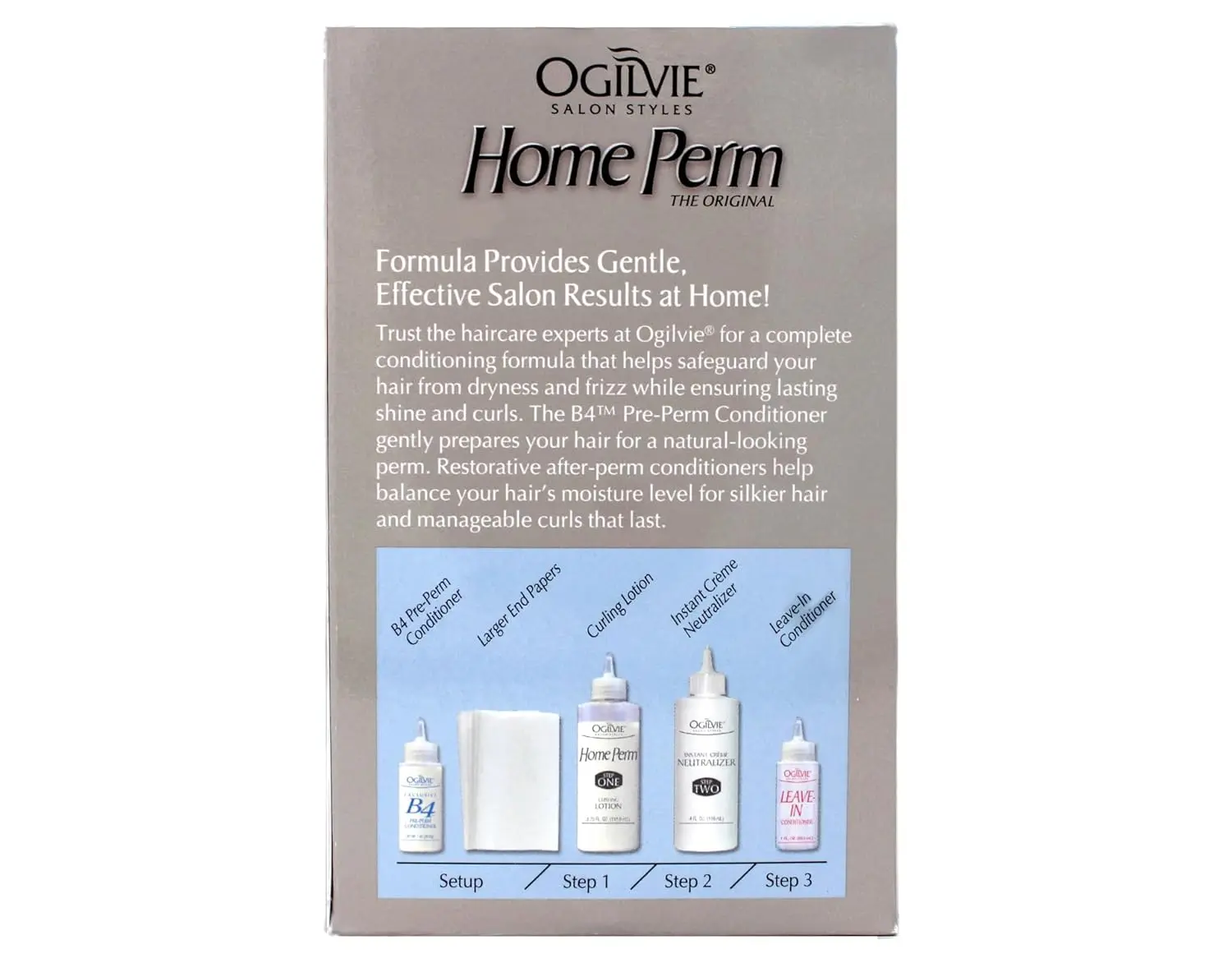 Ogilvie Salon Styles Home Perm for Normal Hair provides extra body and lasting salon-quality results.