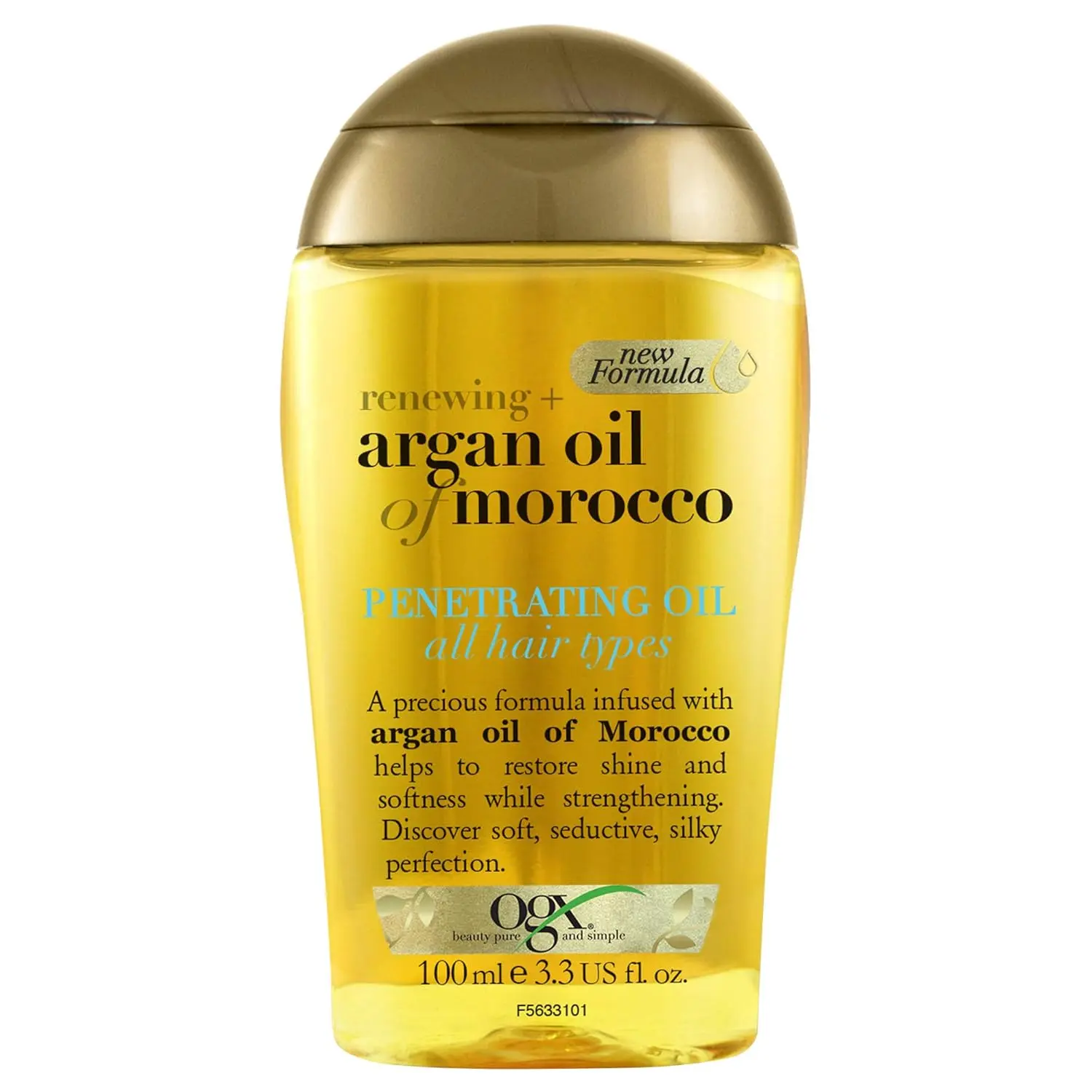 OGX Renewing+ Argan Oil of Morocco hair treatment restores shine, softness, and strength to all hair types.