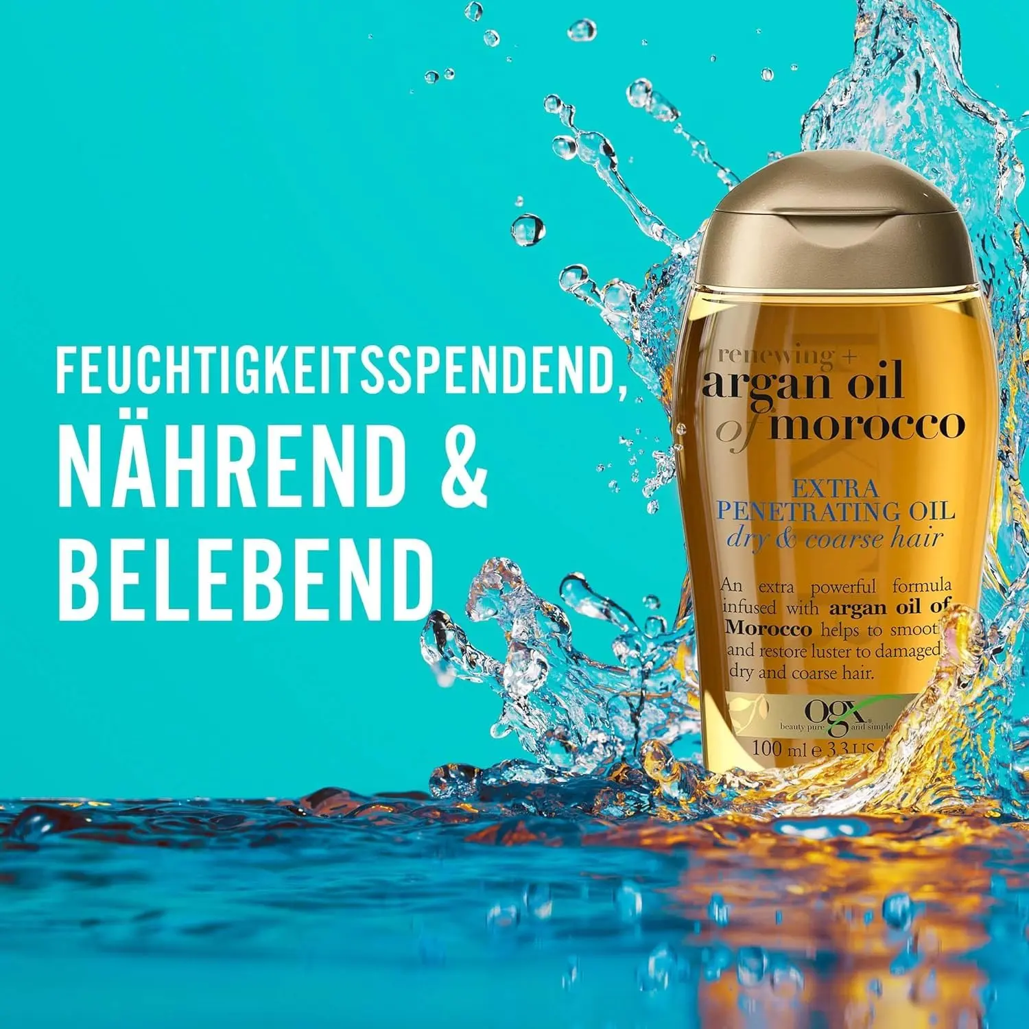 OGX Renewing+ Argan Oil of Morocco provides extra strength and nutrients to restore shine and softness to dry and coarse hair.