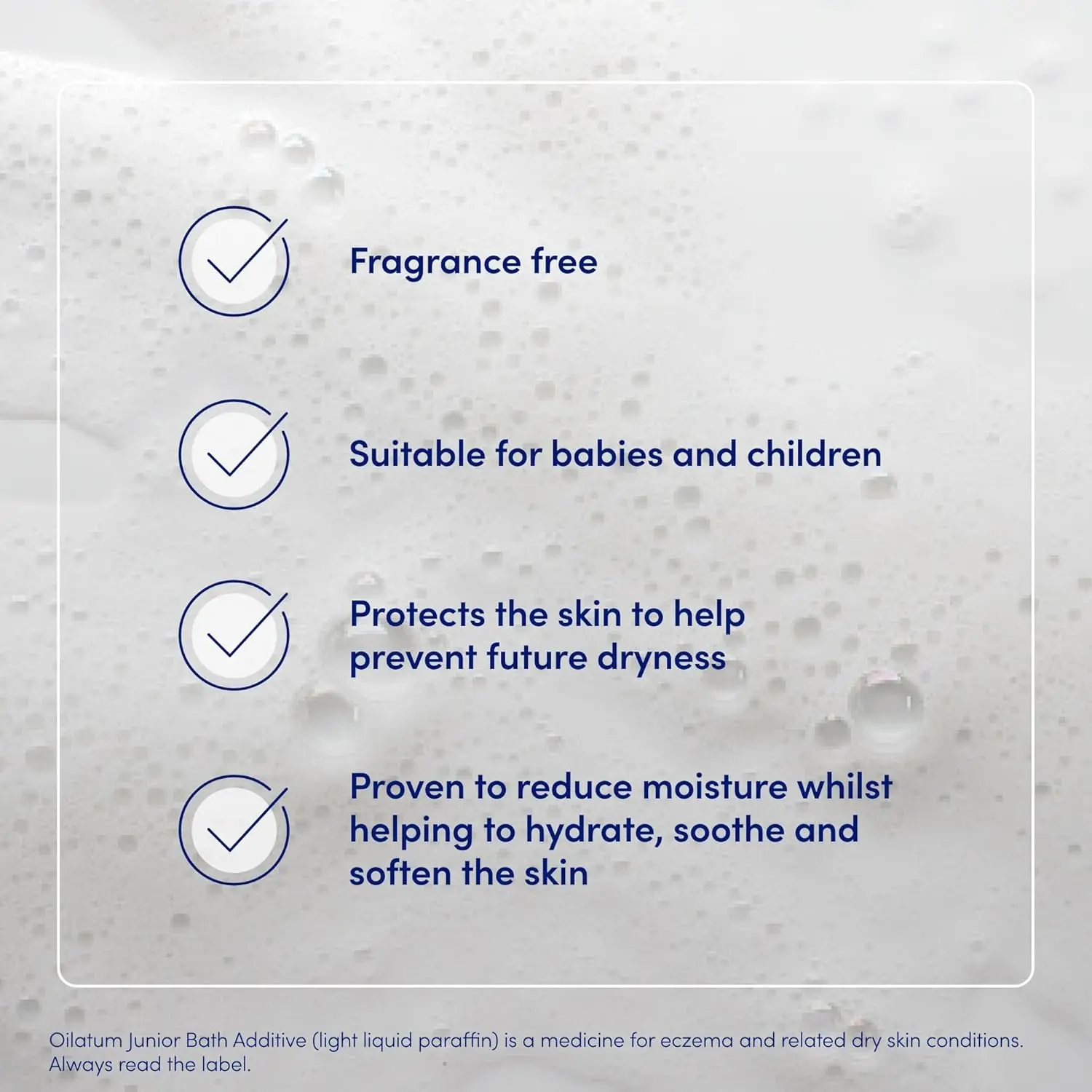 Oilatum bath additive provides relief for eczema and dry skin, forming a protective film to reduce moisture loss, suitable for adults and infants.