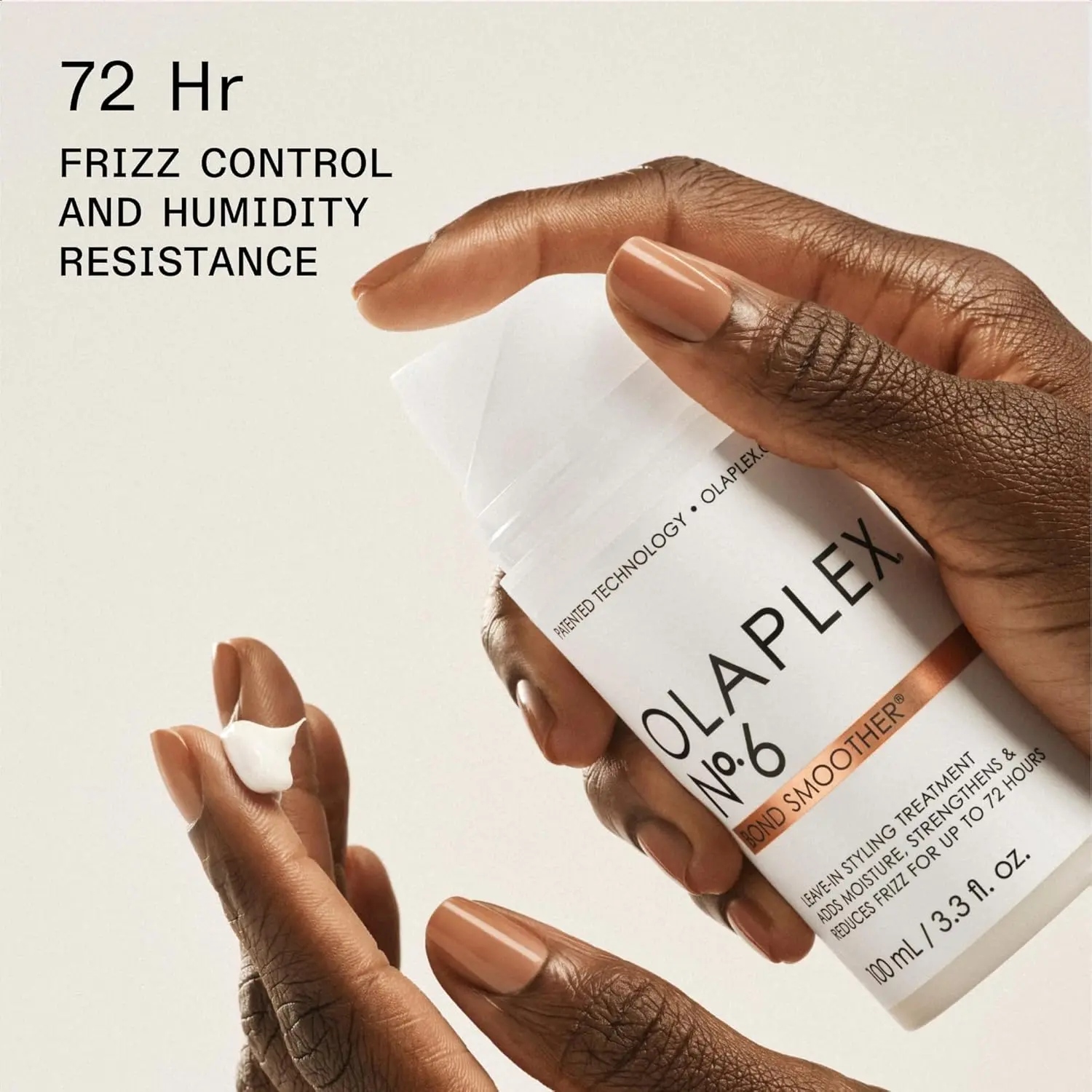 Olaplex No. 6 Bond Smoother is a reparative leave-in styling cream that smooths, conditions, strengthens, and controls frizz for all hair types for up to 72 hours.