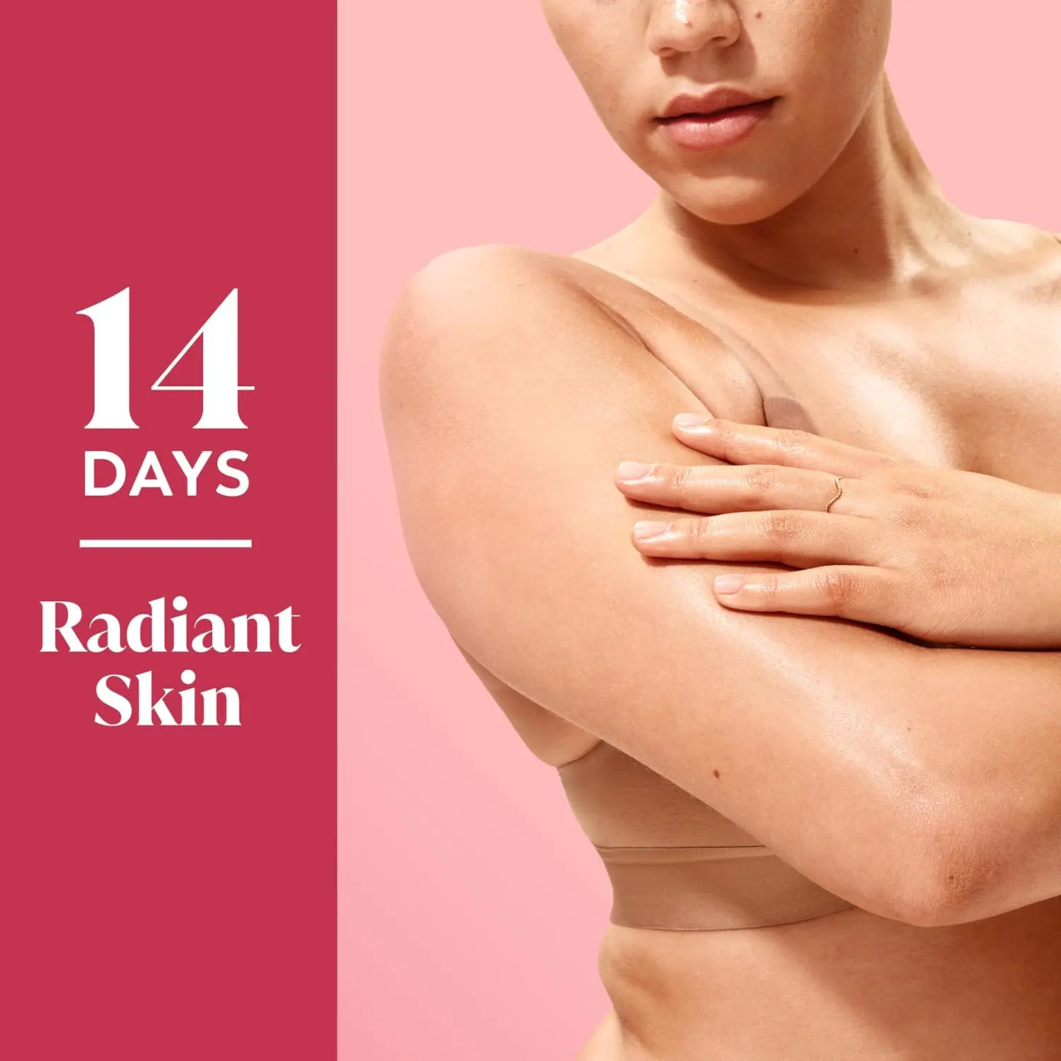 Olay Fresh Radiance body wash with black cherry and vanilla scent, formulated with plant-based cleansers and vitamin B3 for healthy, radiant skin in 14 days.