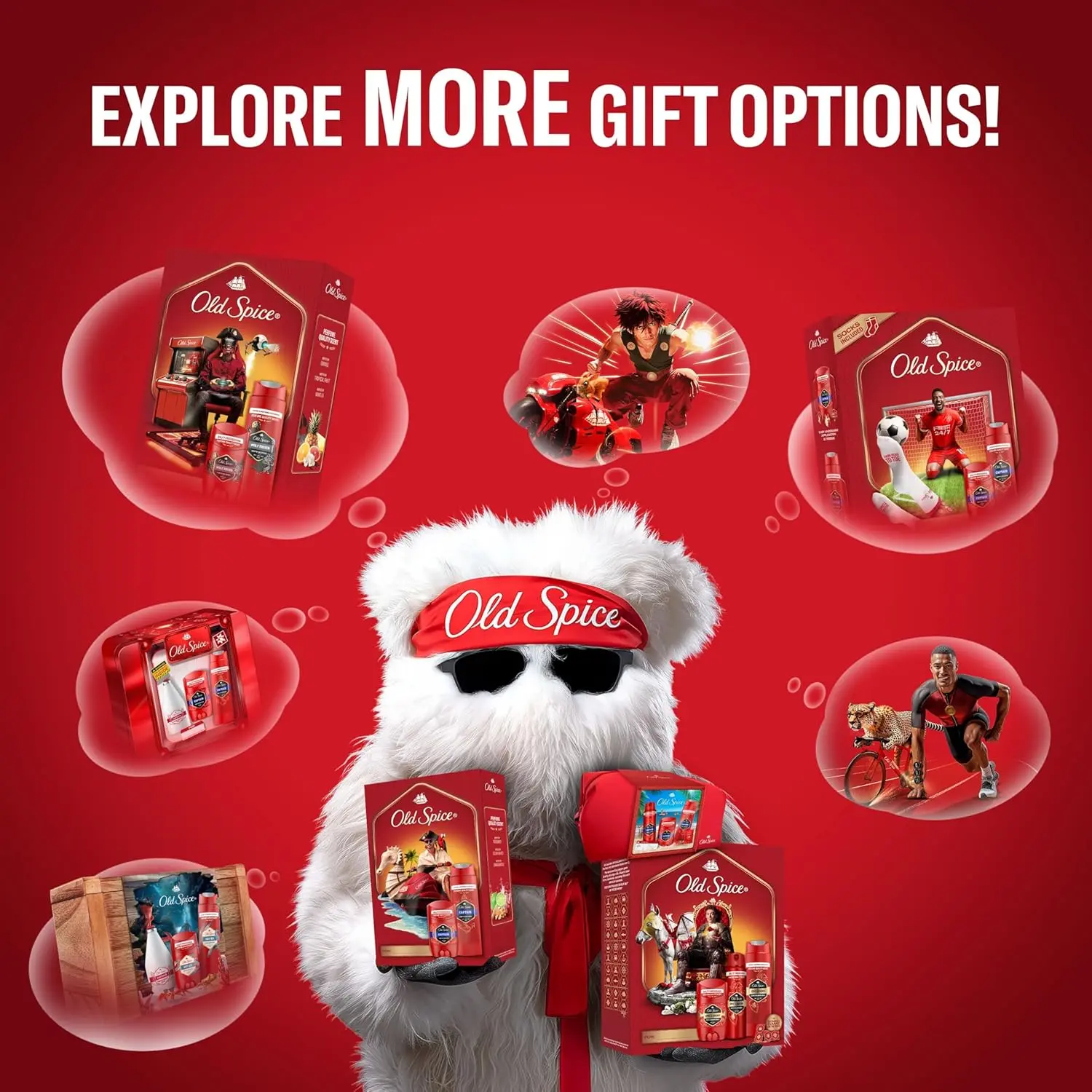 Old Spice Gentleman gift set for men includes Captain deodorant spray, deodorant stick and shower gel with a bonus domino game for a second life.