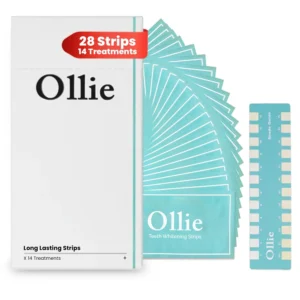 Ollie Transformation Kit whitens sensitive teeth gently in as little as 3 treatments, offering pain-free at-home whitening in 12 days.