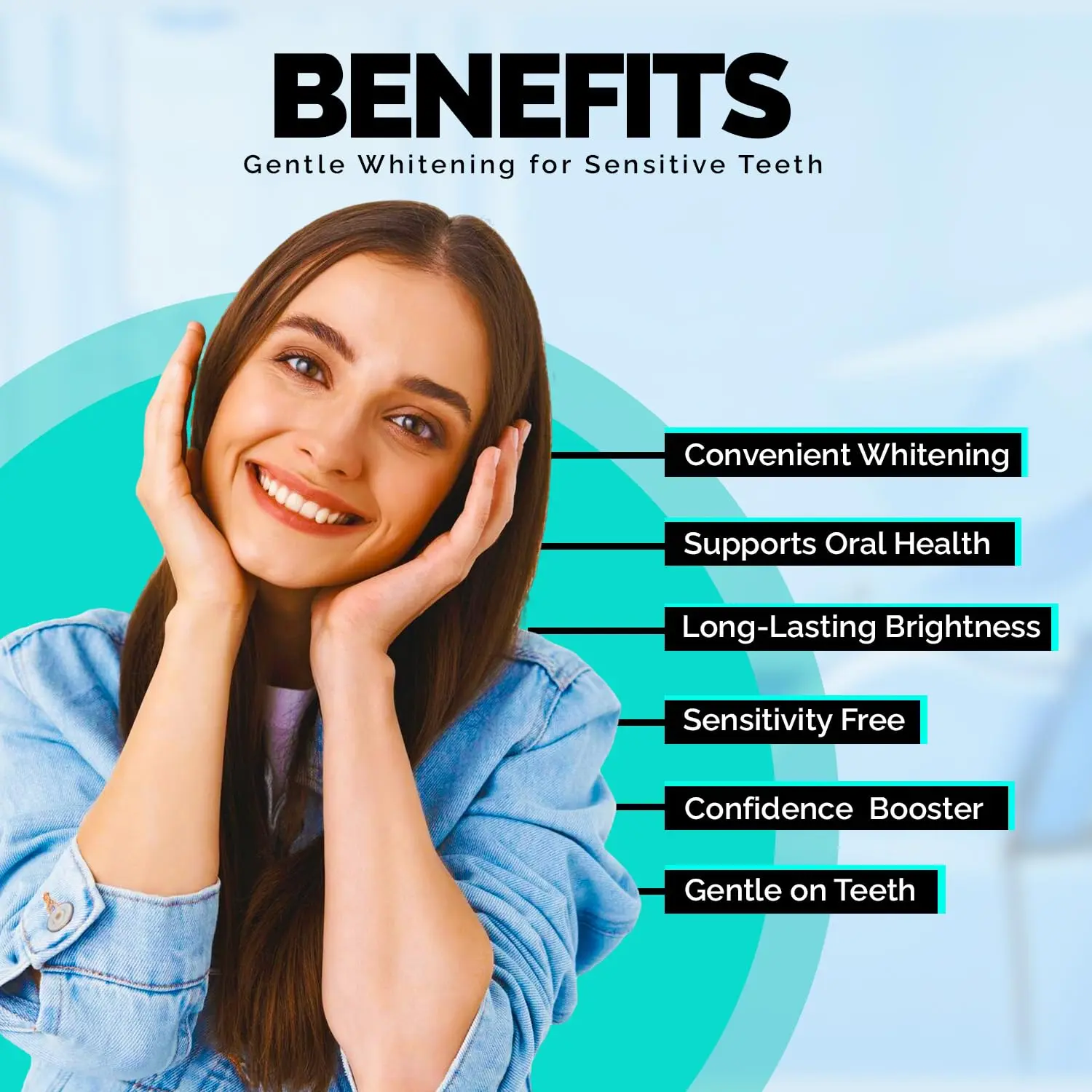 Ollie Transformation Kit whitens sensitive teeth gently in as little as 3 treatments, offering pain-free at-home whitening in 12 days.